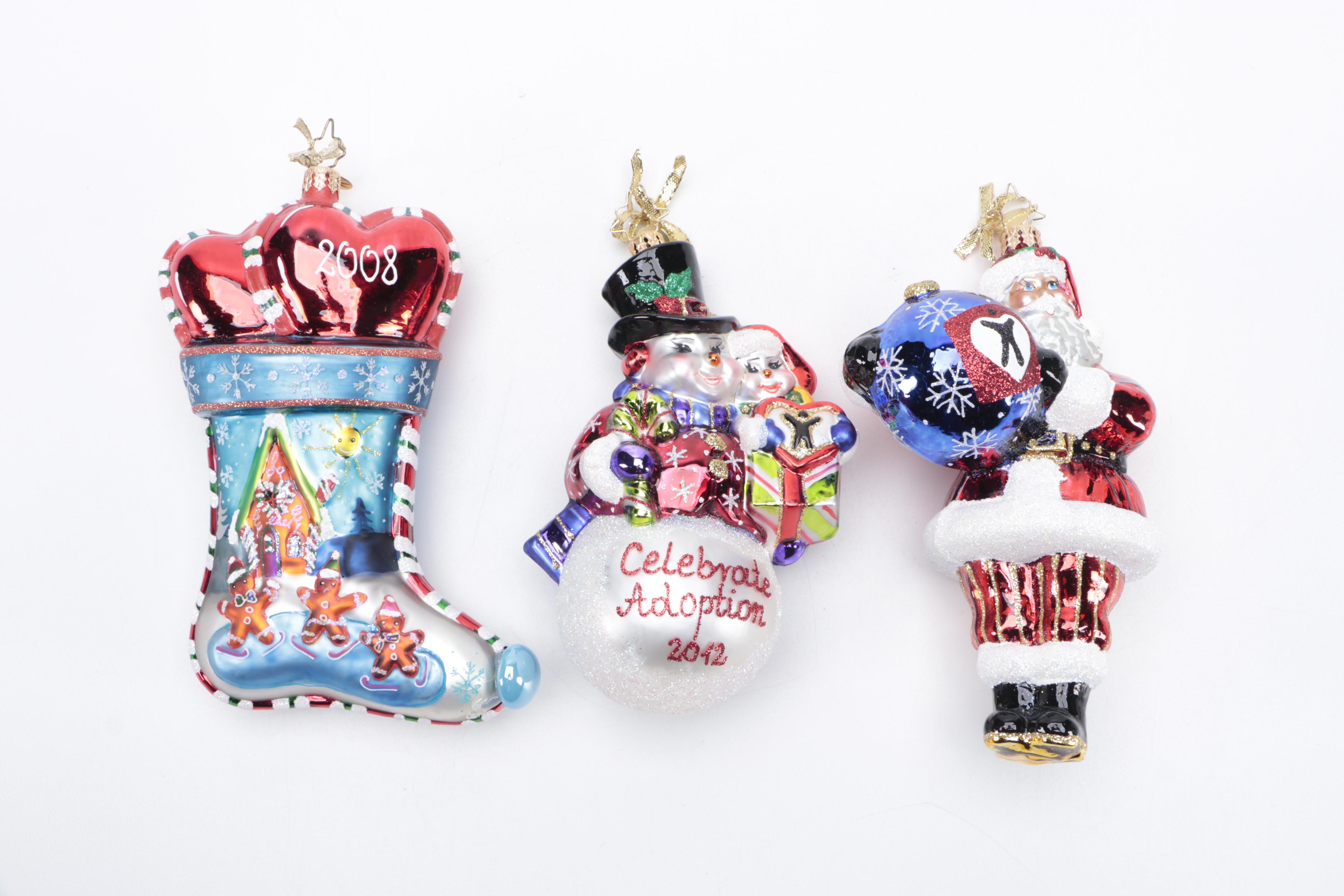 Christopher Radko "Celebrate Adoption" and More Glass Christmas Ornaments