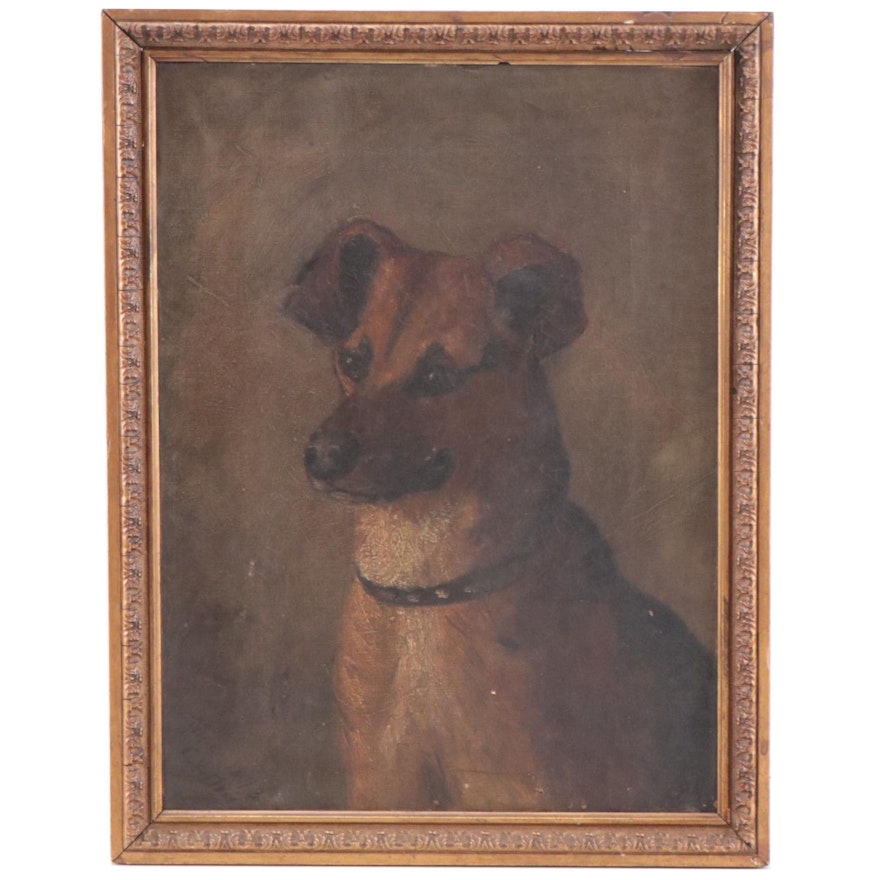 Oil Painting of Dog Portrait, 1893