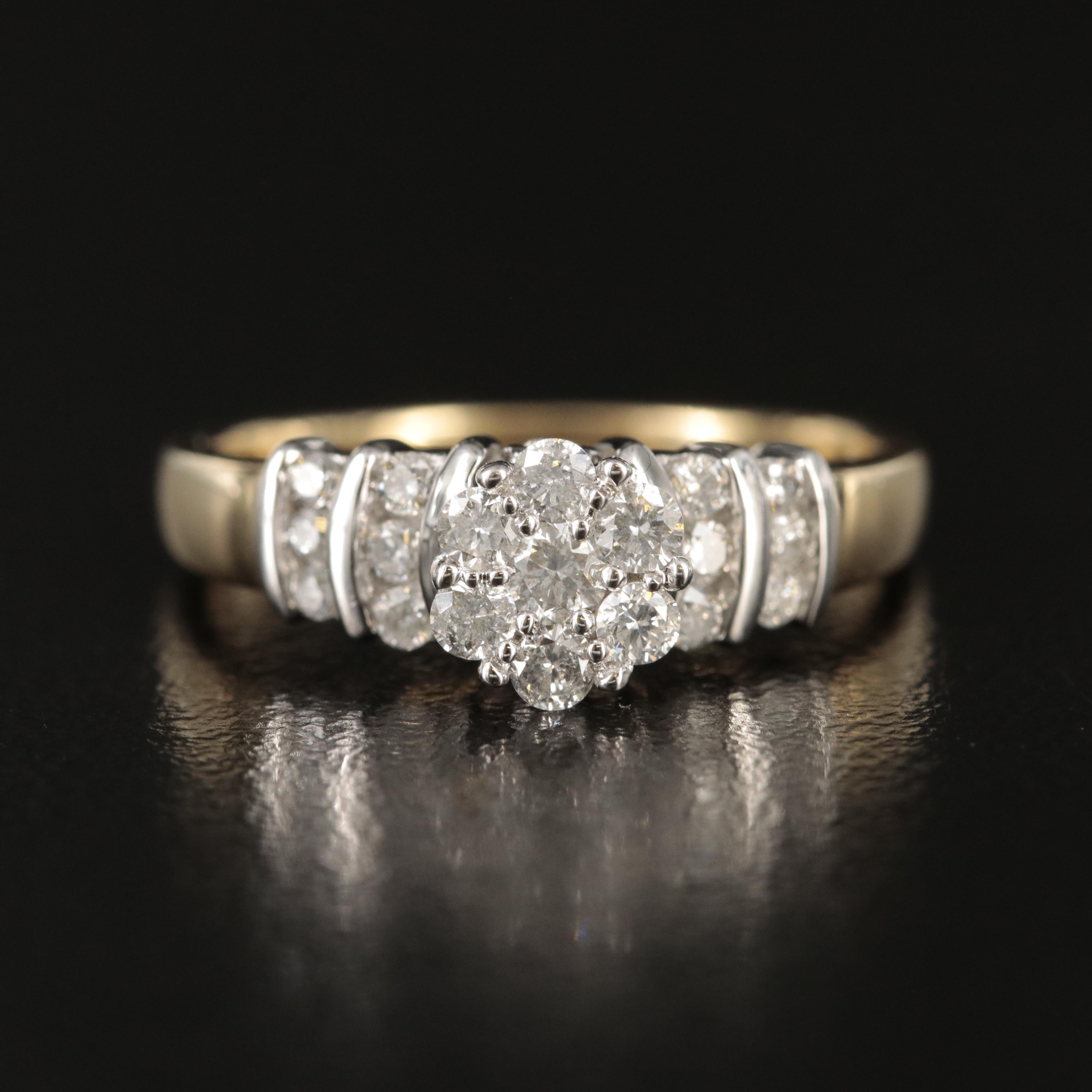 10K 0.51 CTW Diamond Cluster Ring