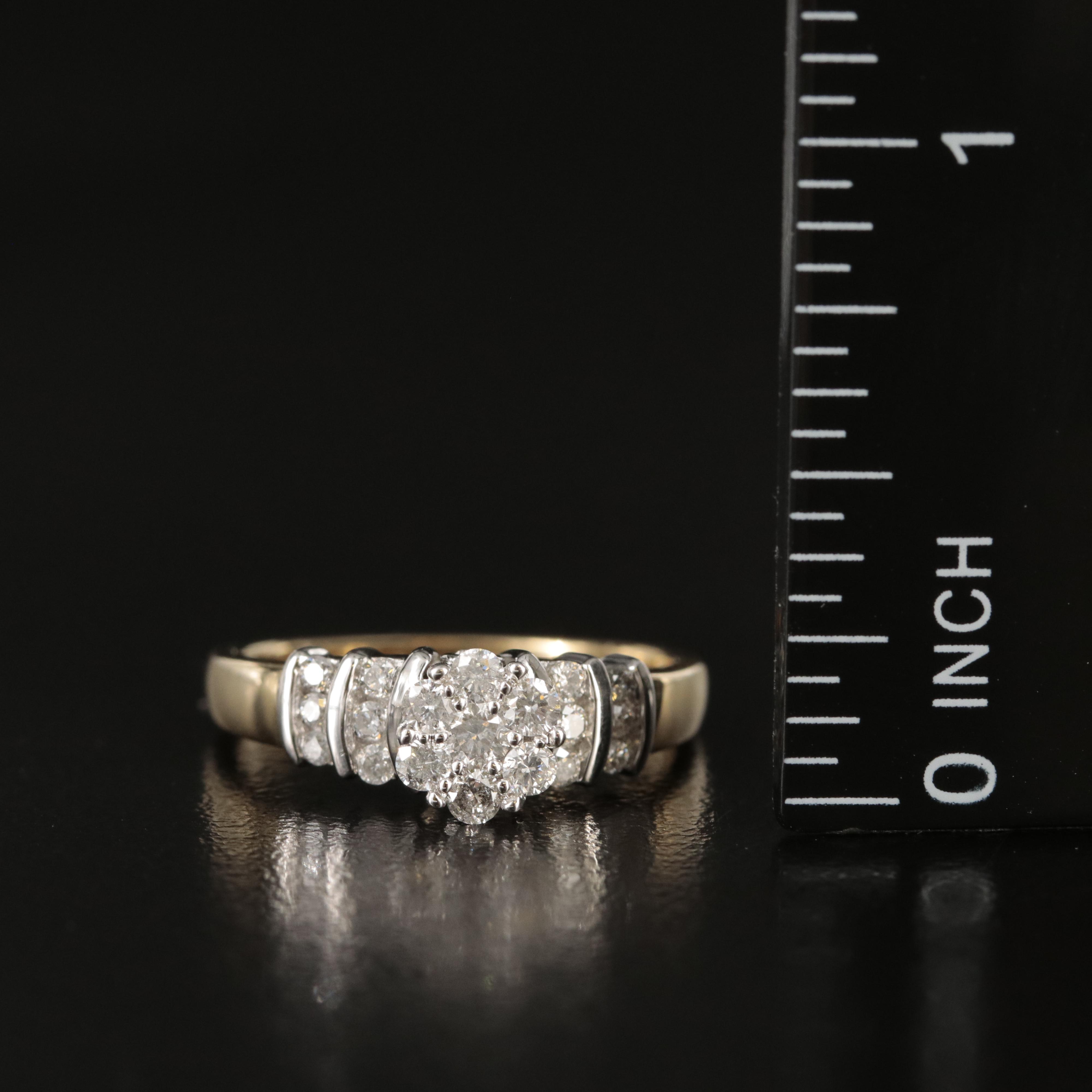 10K 0.51 CTW Diamond Cluster Ring
