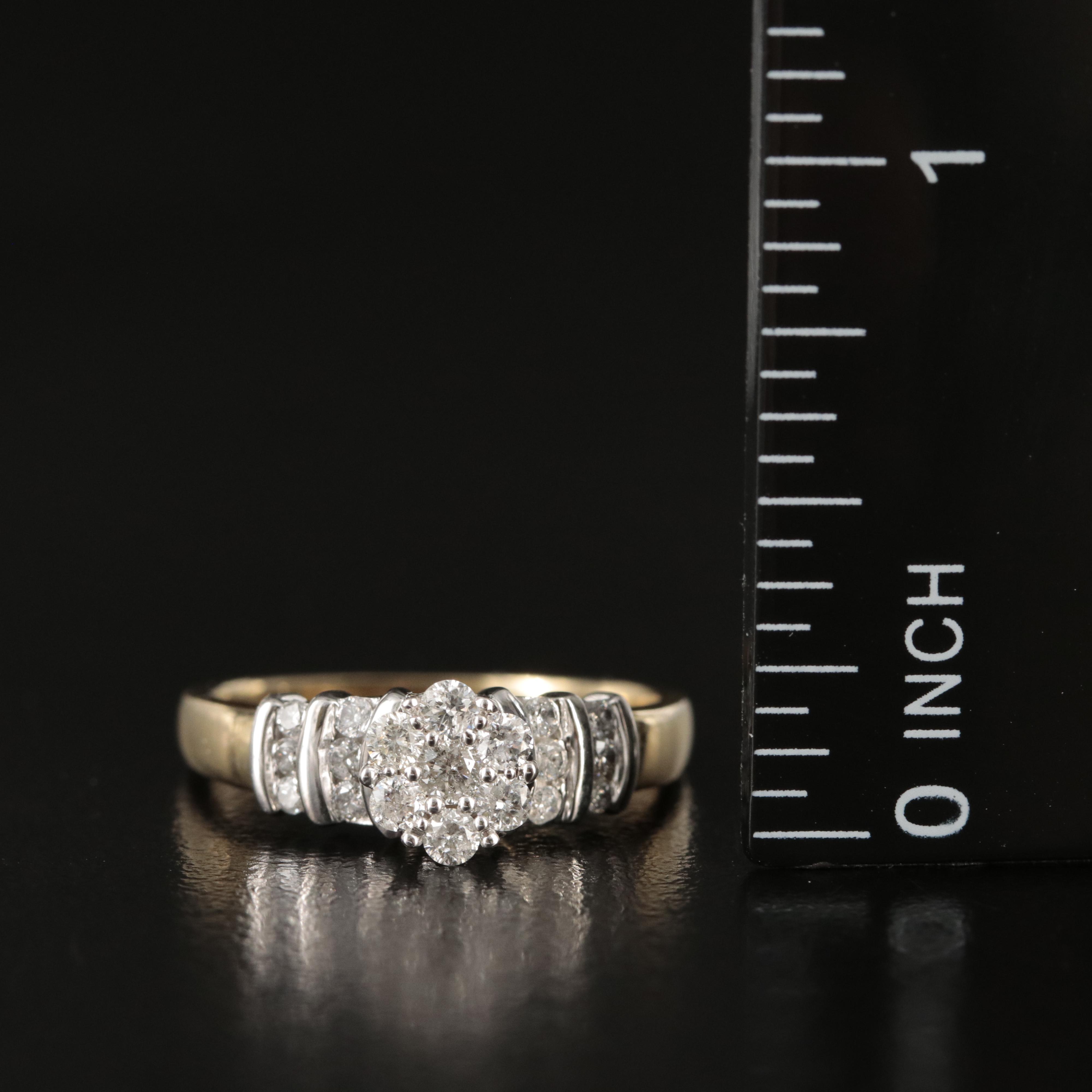 10K 0.50 CTW Diamond Cluster Ring