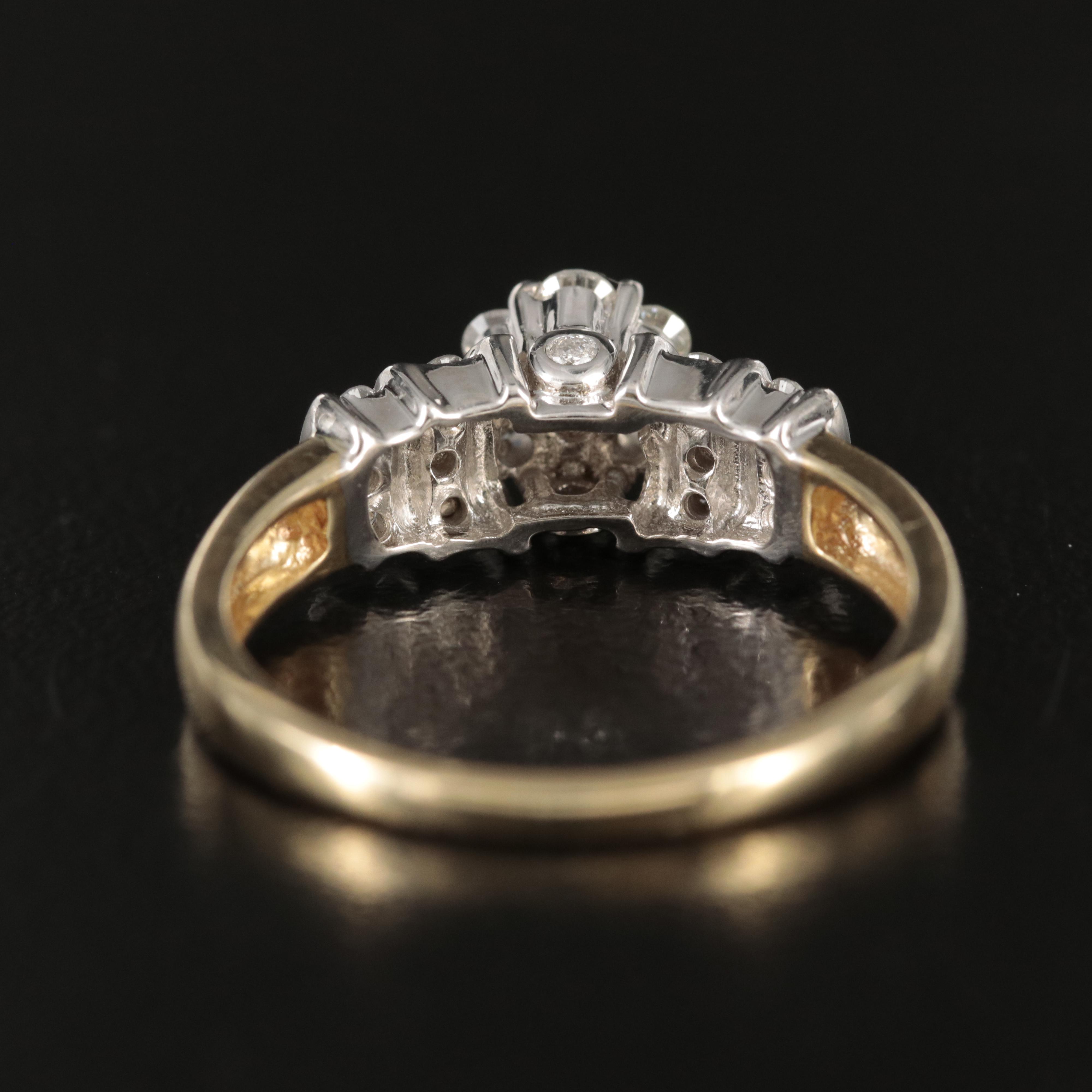 10K 0.50 CTW Diamond Cluster Ring