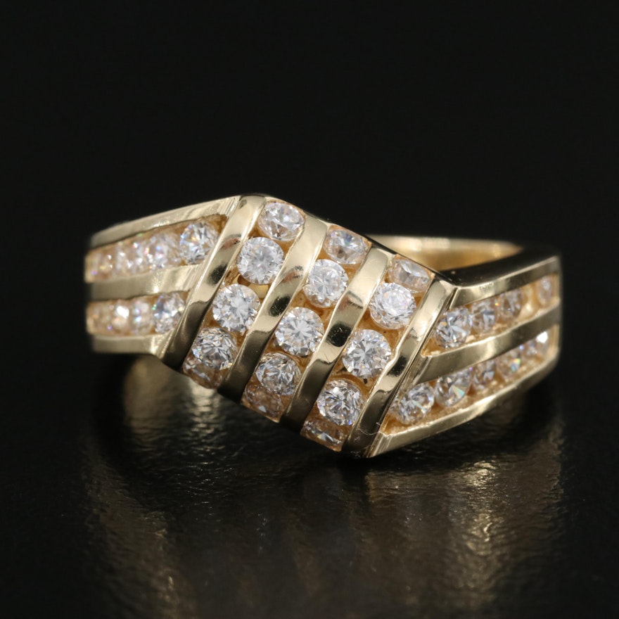 14K Cubic Zirconia Knot Ring