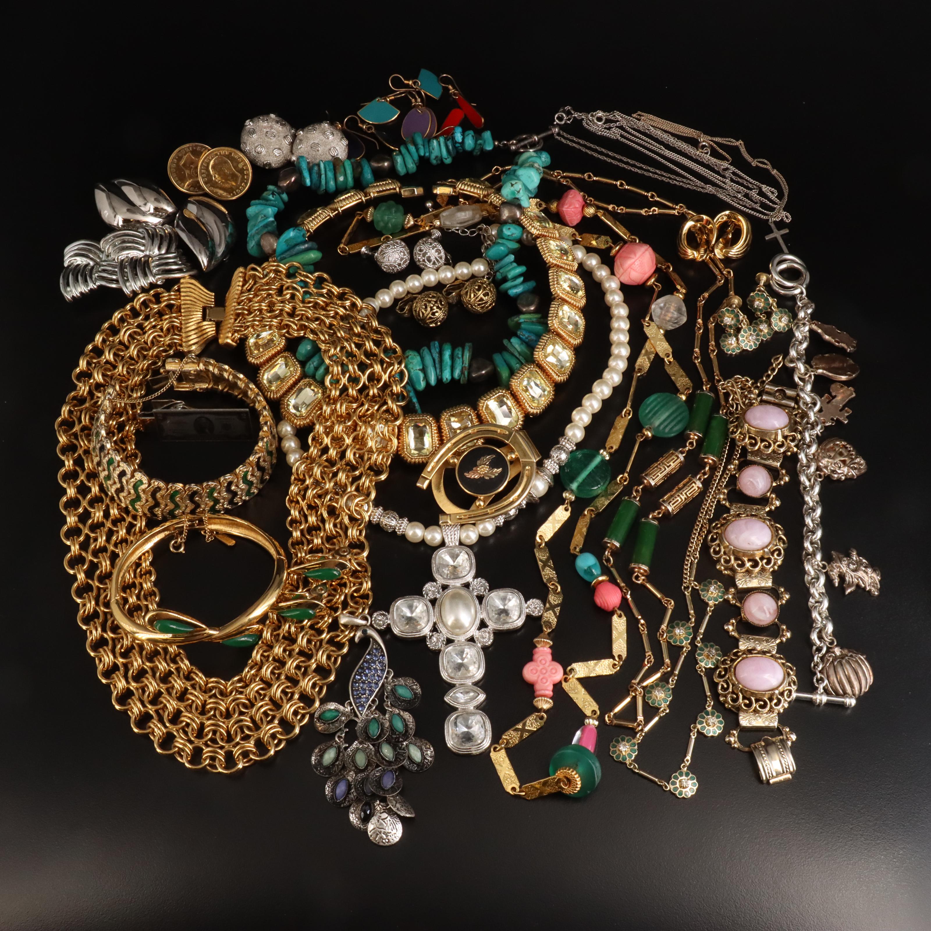 Turquoise, Sterling and Laurel Burch Featured in Jewelry Assortment