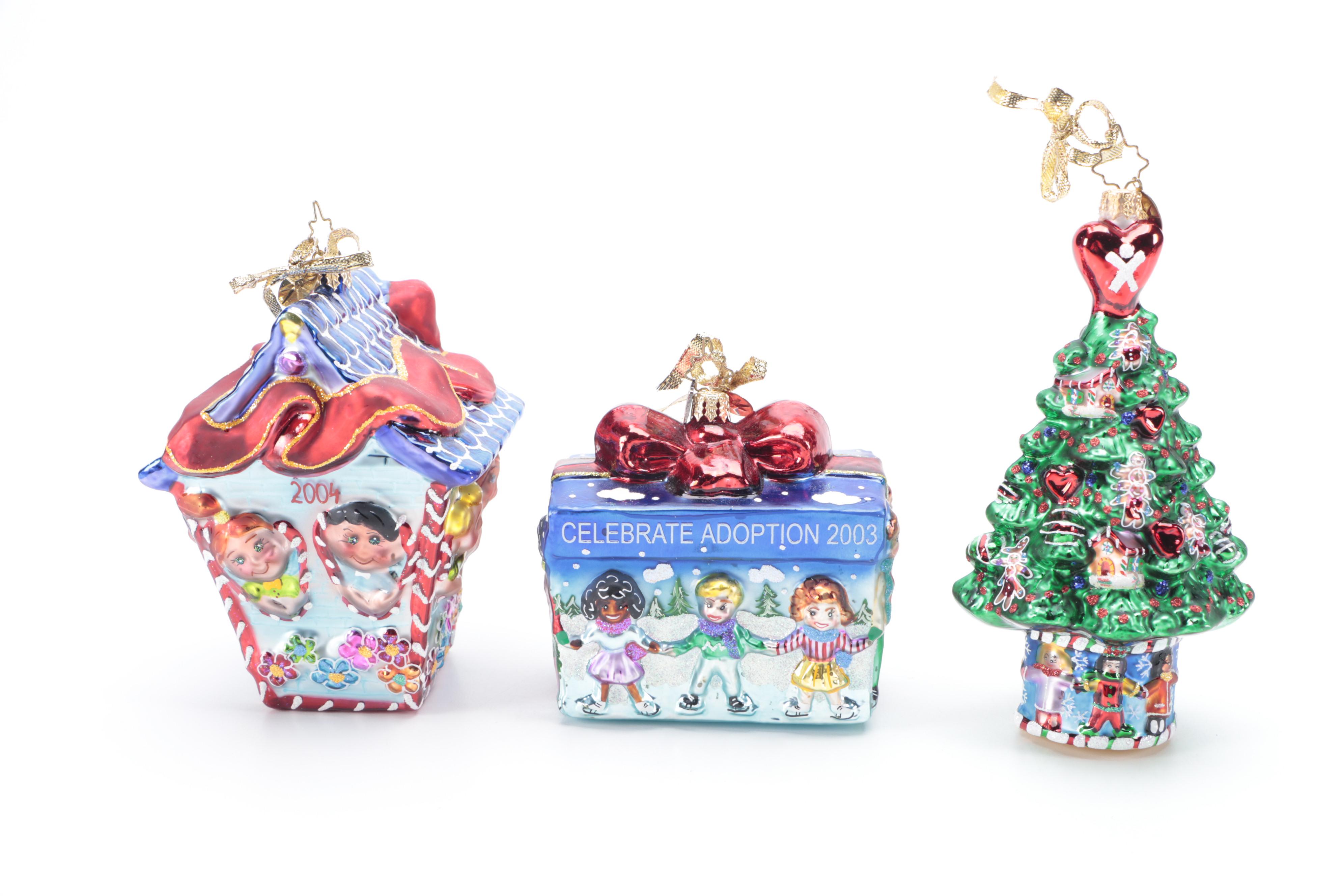 Christopher Radko "Celebrate Adoption" Annual Ornaments with Ornament Tree