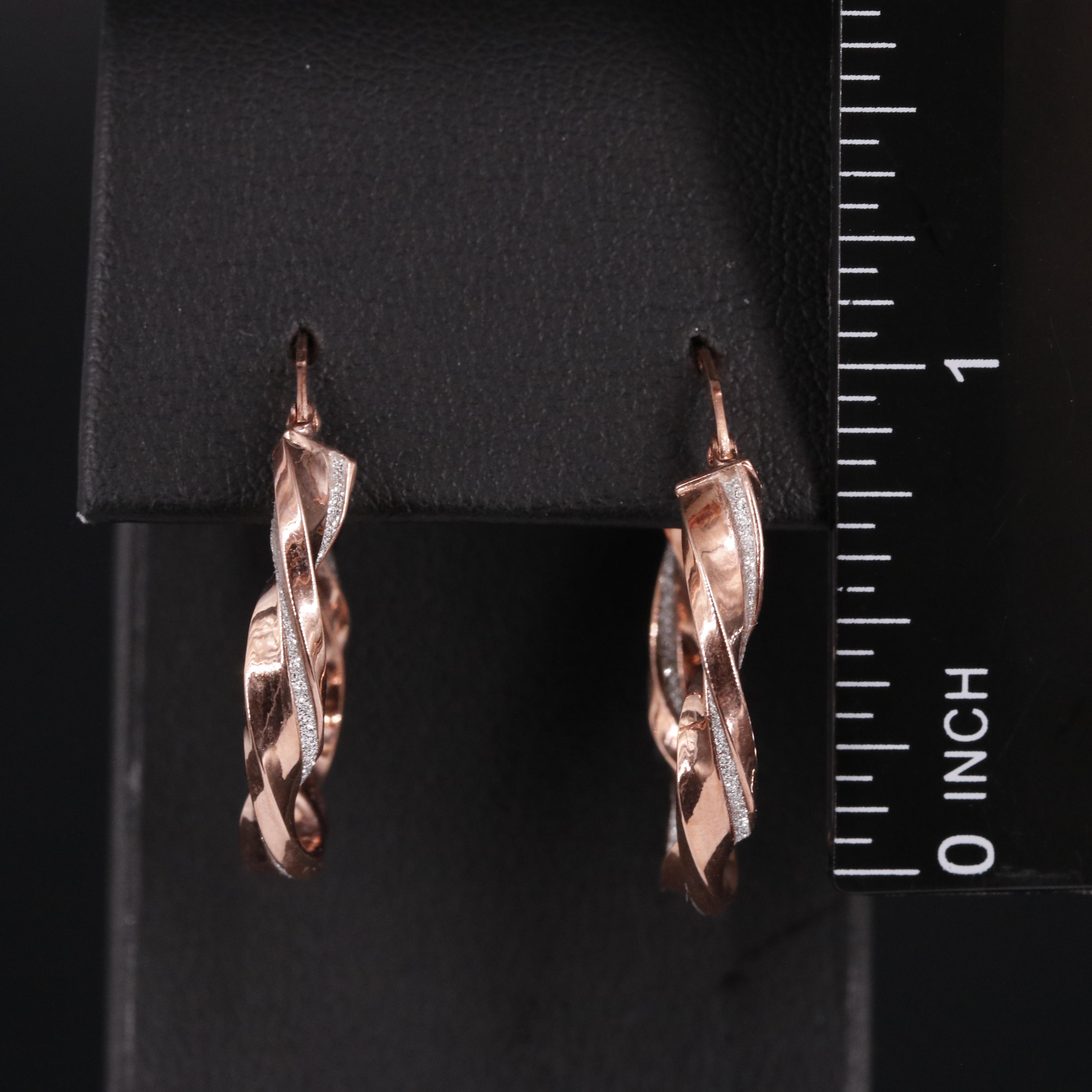 14K Two-Tone Twisted Hoop Earring