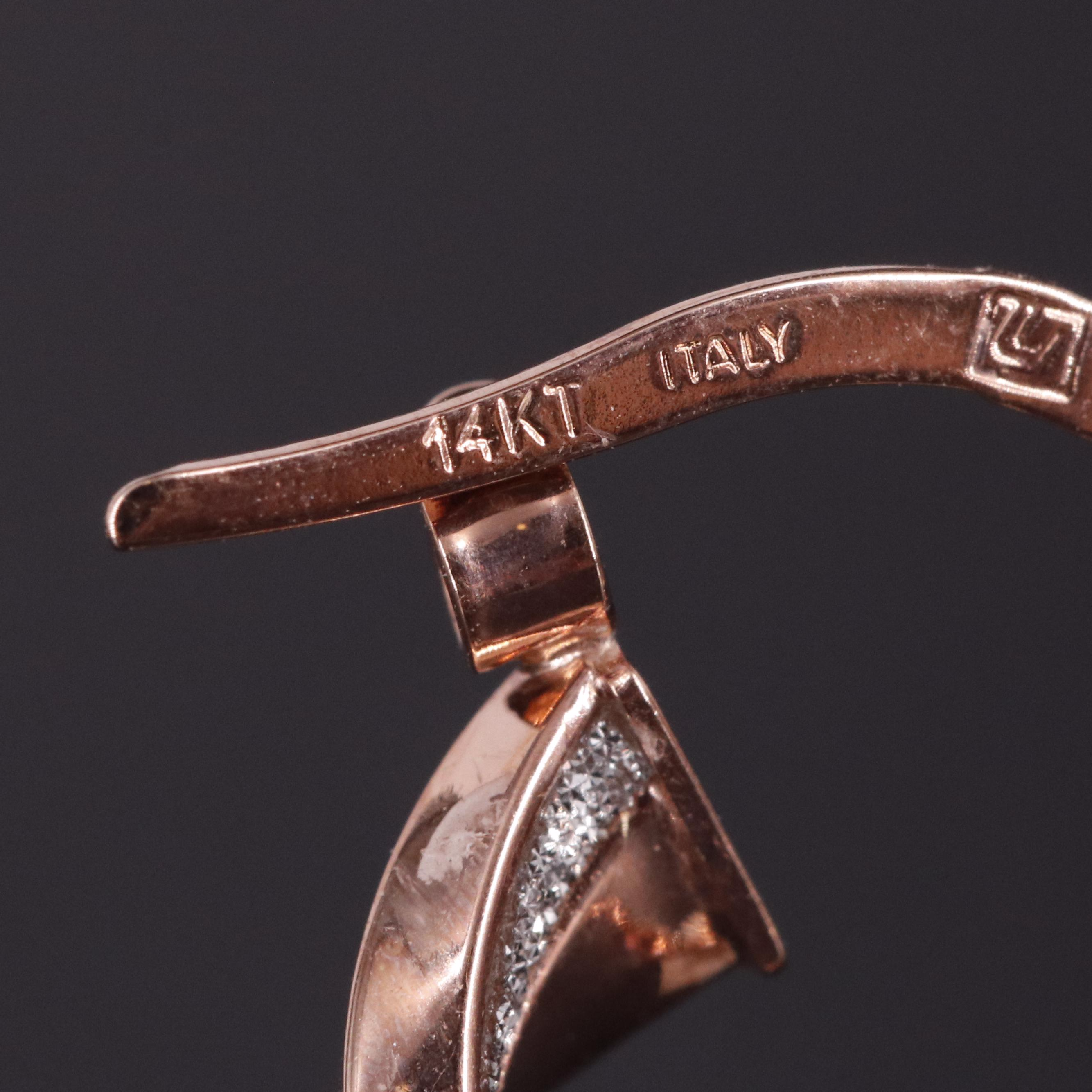 14K Two-Tone Twisted Hoop Earring