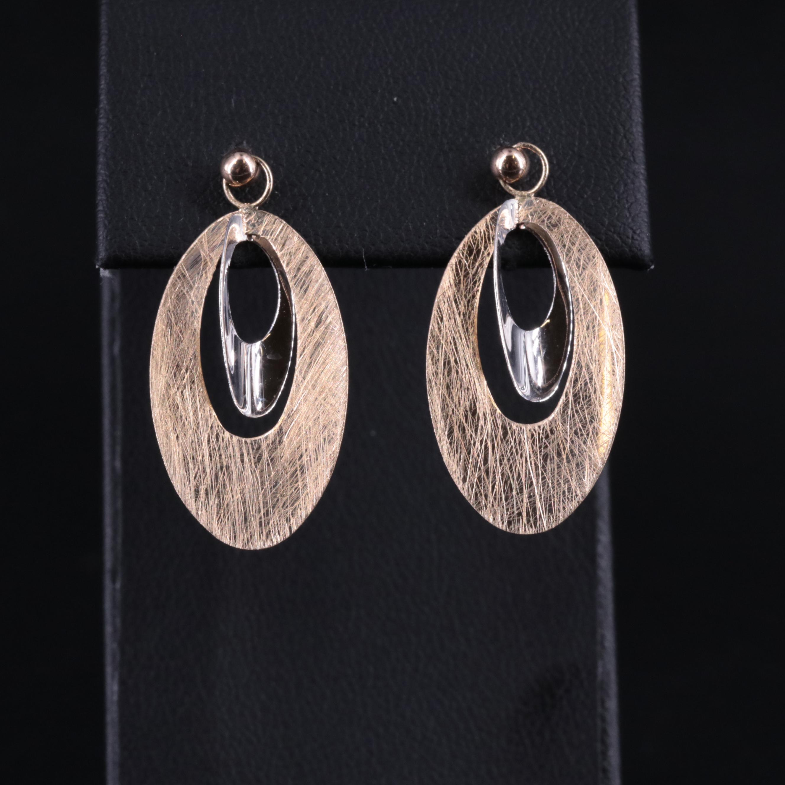 14K Multicolor Oval Dangle Earrings