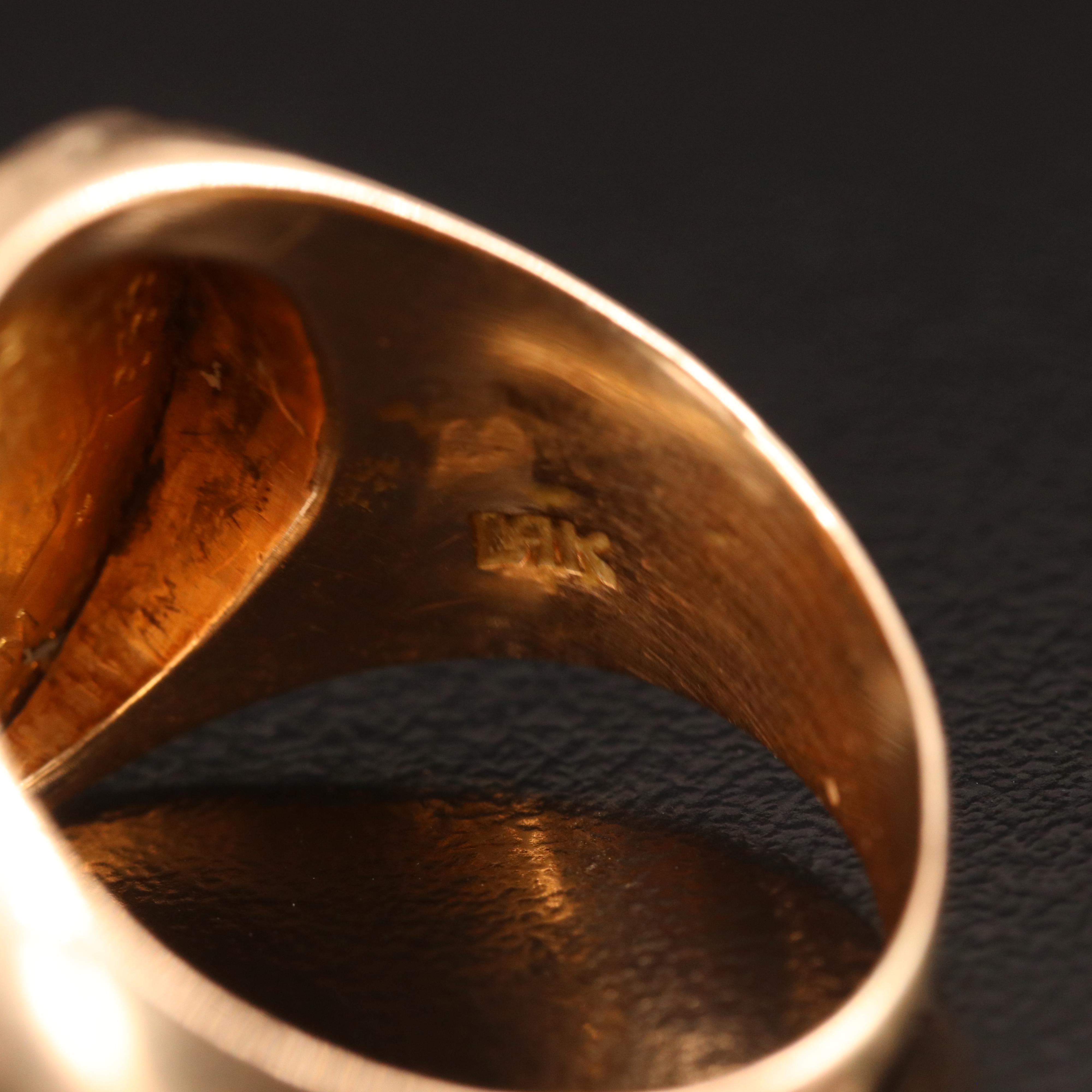 14K Ring with 1955 Mexican Cinco Pesos Gold Coin