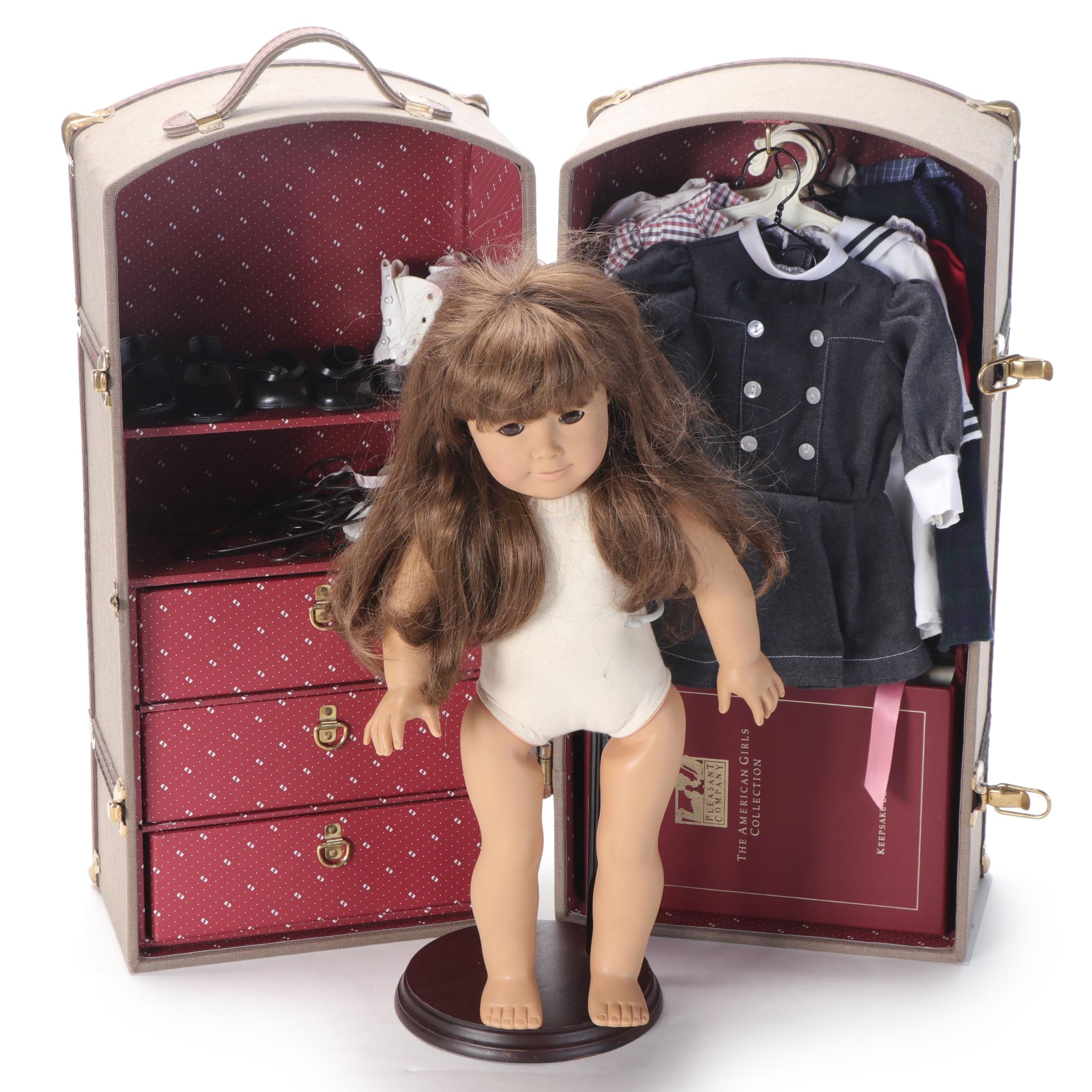 Mattel American Girl Doll "Samantha" with Steamer Trunk and Accessories