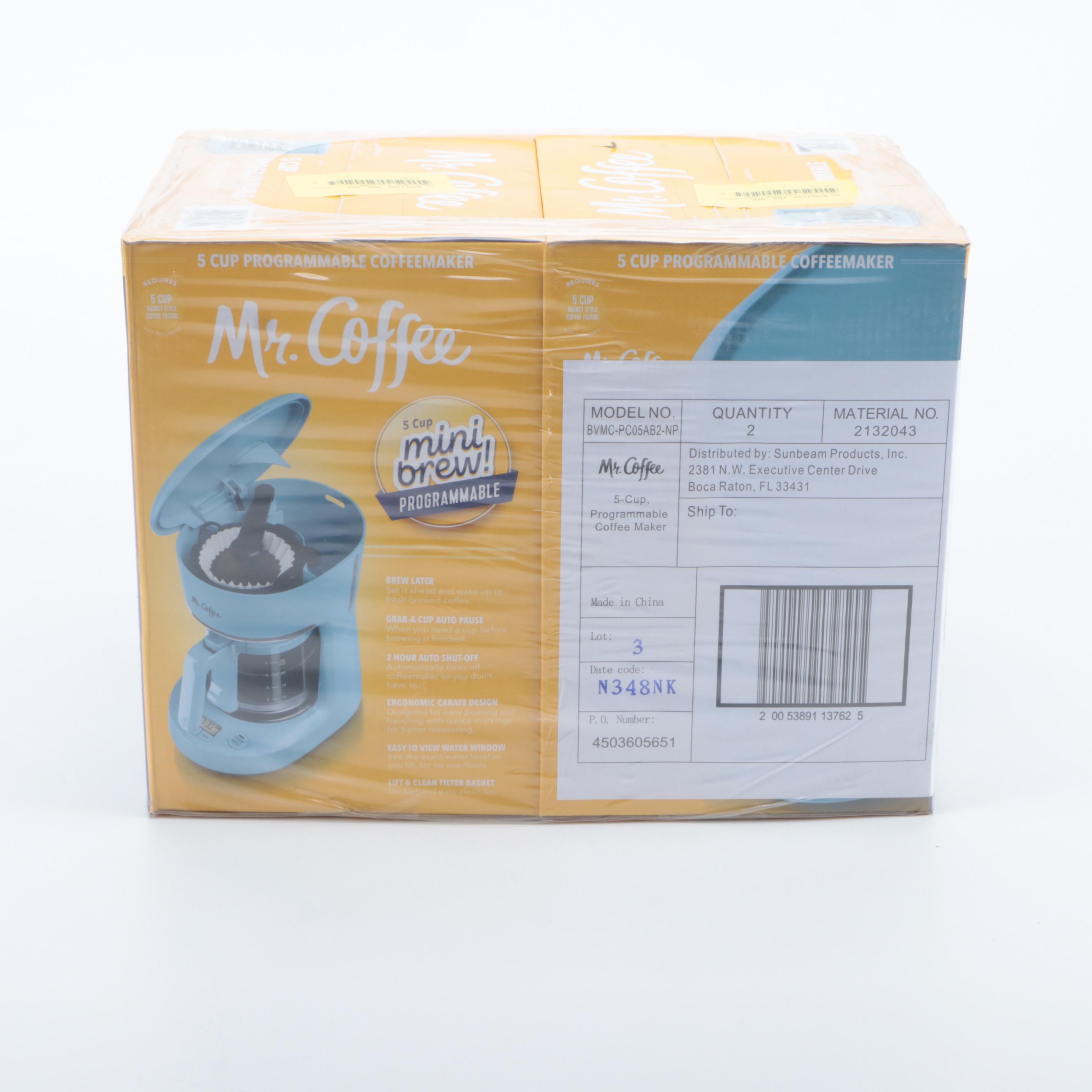 Mr. Coffee Five-Cup Programmable Coffee Makers