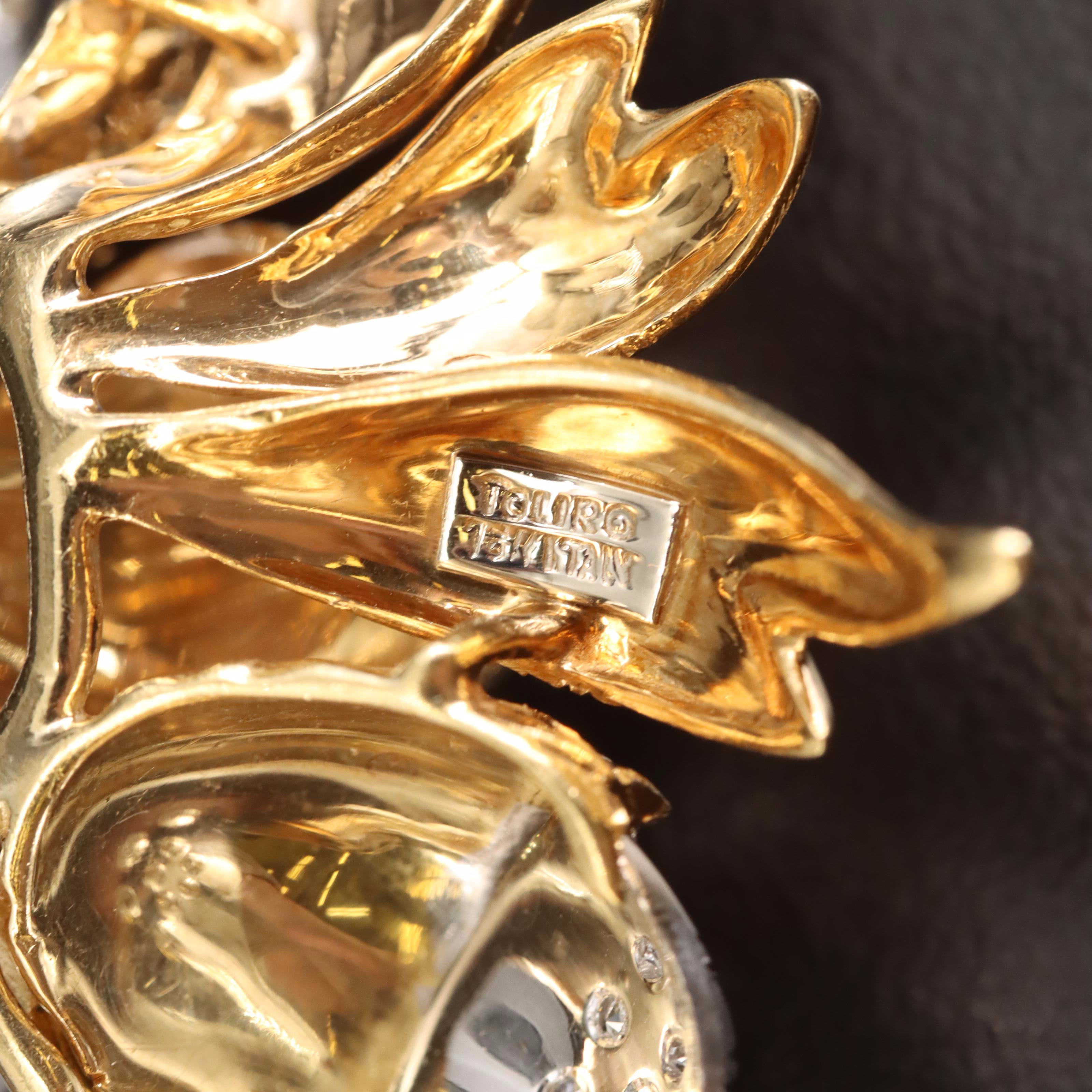 1950s Toliro 18K 0.45 CTW Diamond Thistle Converter Brooch