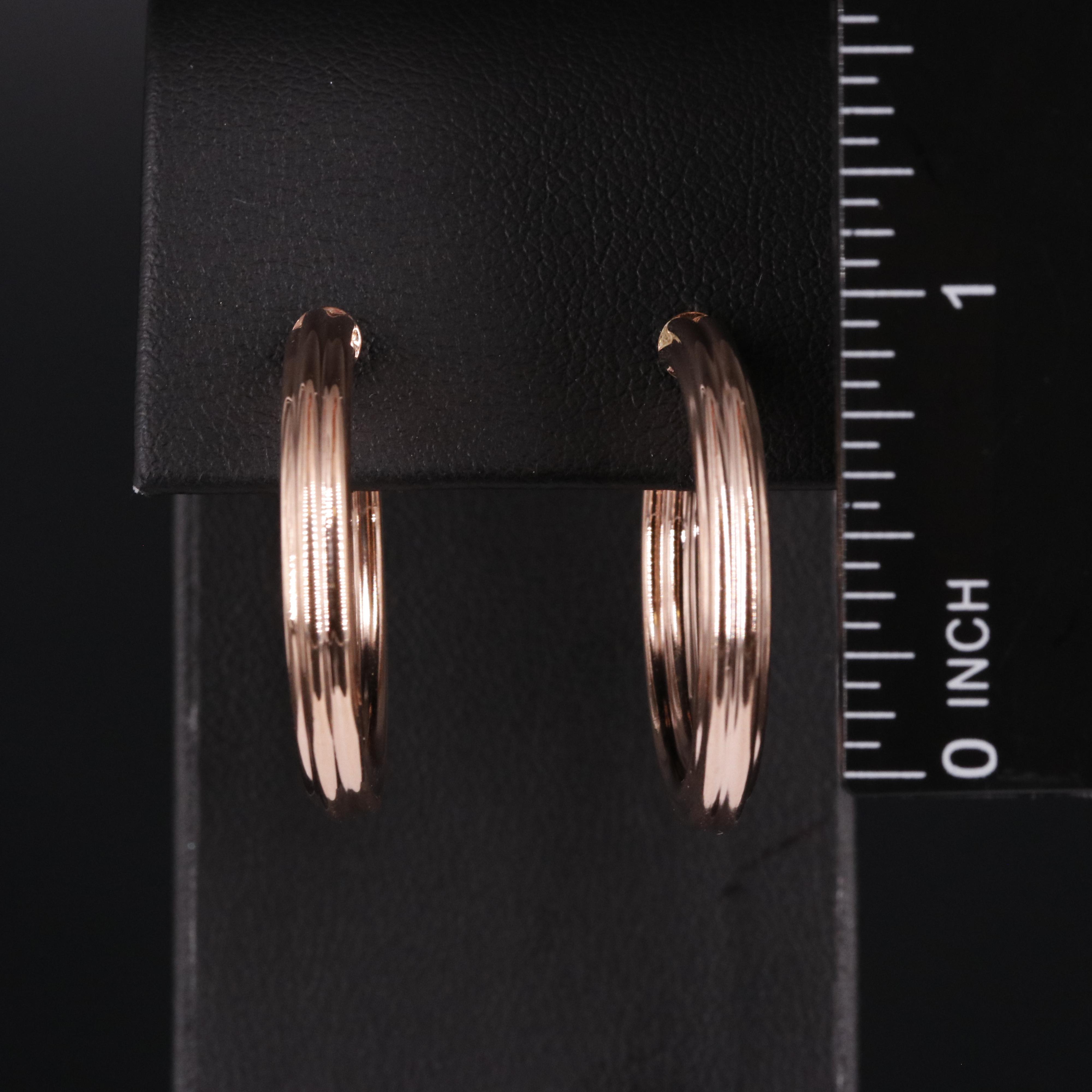 14K Latch Back Hoop Earrings