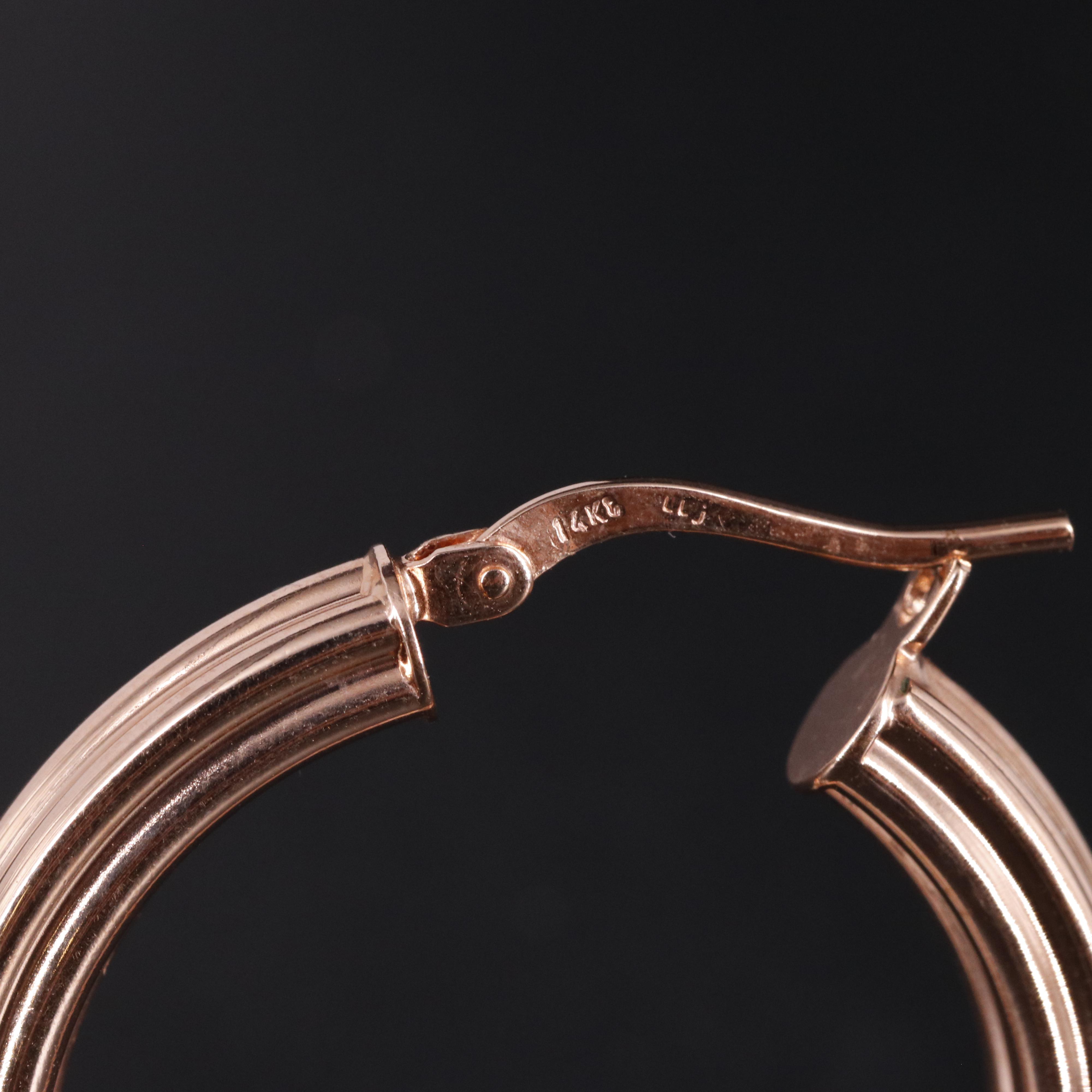 14K Latch Back Hoop Earrings