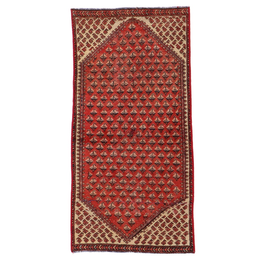 2'9 x 5'6 Hand-Knotted Persian Mir Sarouk Rug Fragment
