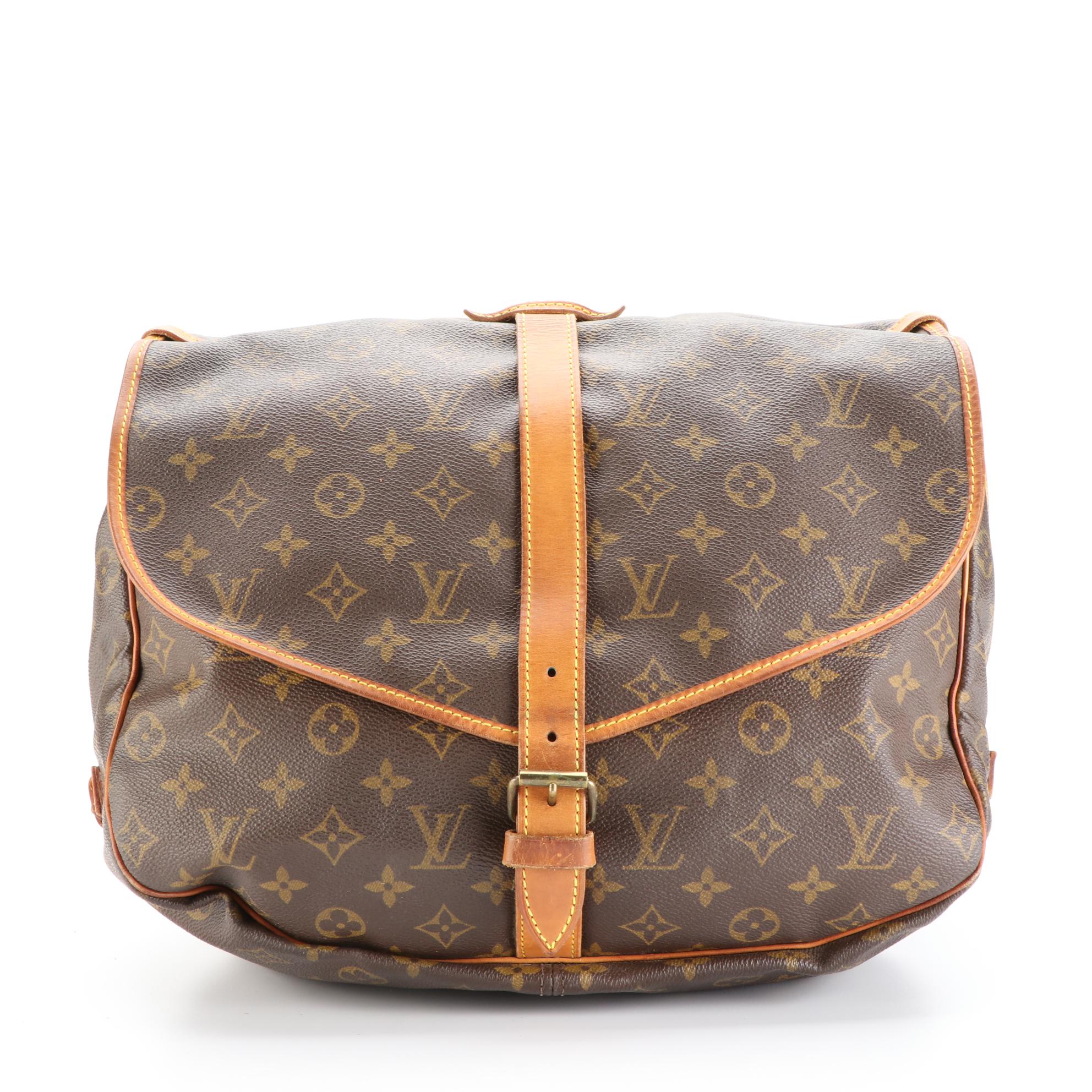 Louis Vuitton Saumur 35 Messenger Bag in Monogram Canvas and Vachetta Leather