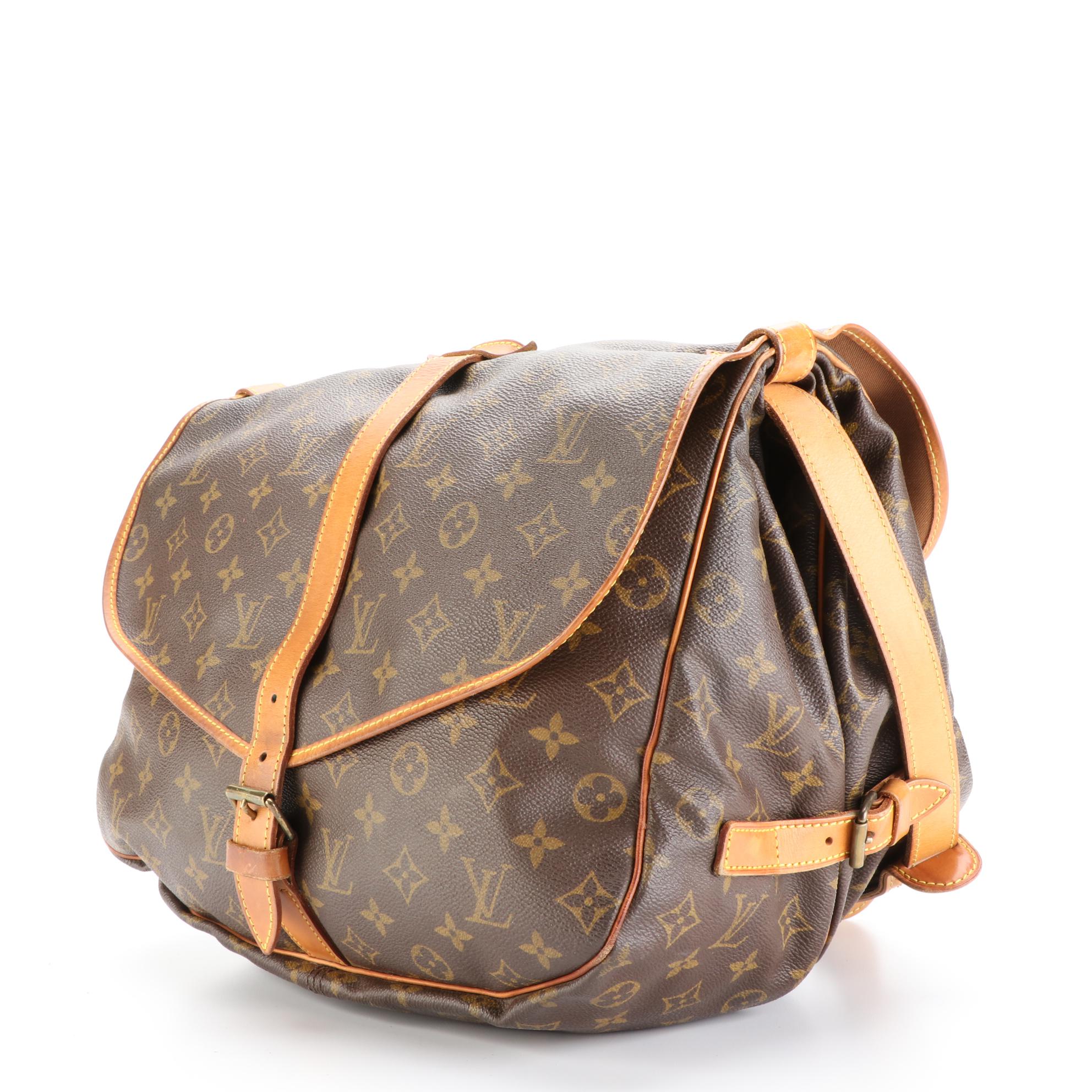Louis Vuitton Saumur 35 Messenger Bag in Monogram Canvas and Vachetta Leather