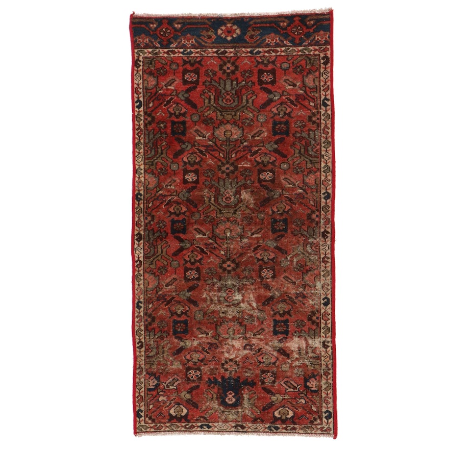 2'8 x 5'8 Hand-Knotted Persian Zanjan Rug Fragment