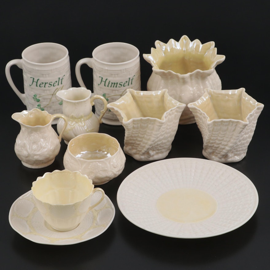 Belleek Bone China Tableware Including Plates, Creamers, Mugs and More