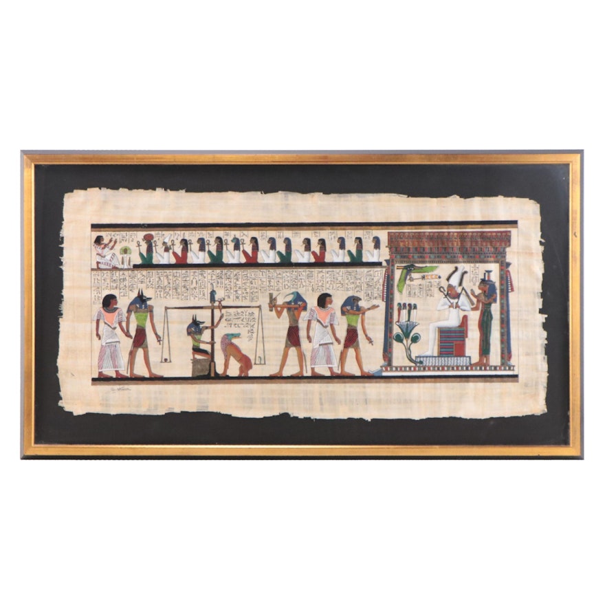 S. Gharib Egyptian Style Mixed Media Painting