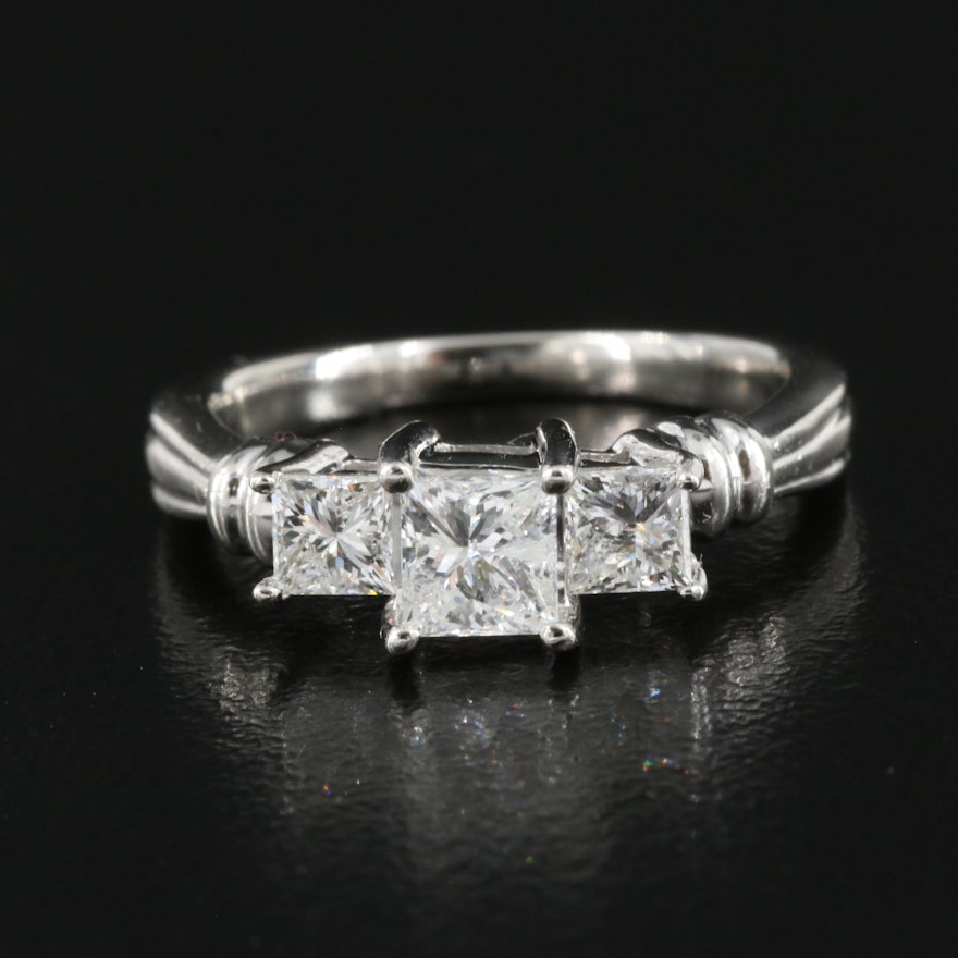 Platinum 0.98 CTW Diamond Ring