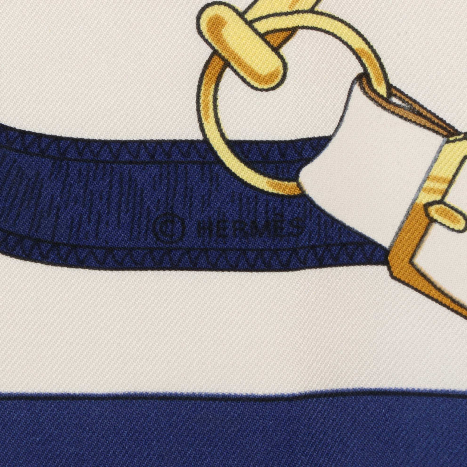 Hermès ''Epron d'Or'' Scarf 90 in Silk Twill with Box