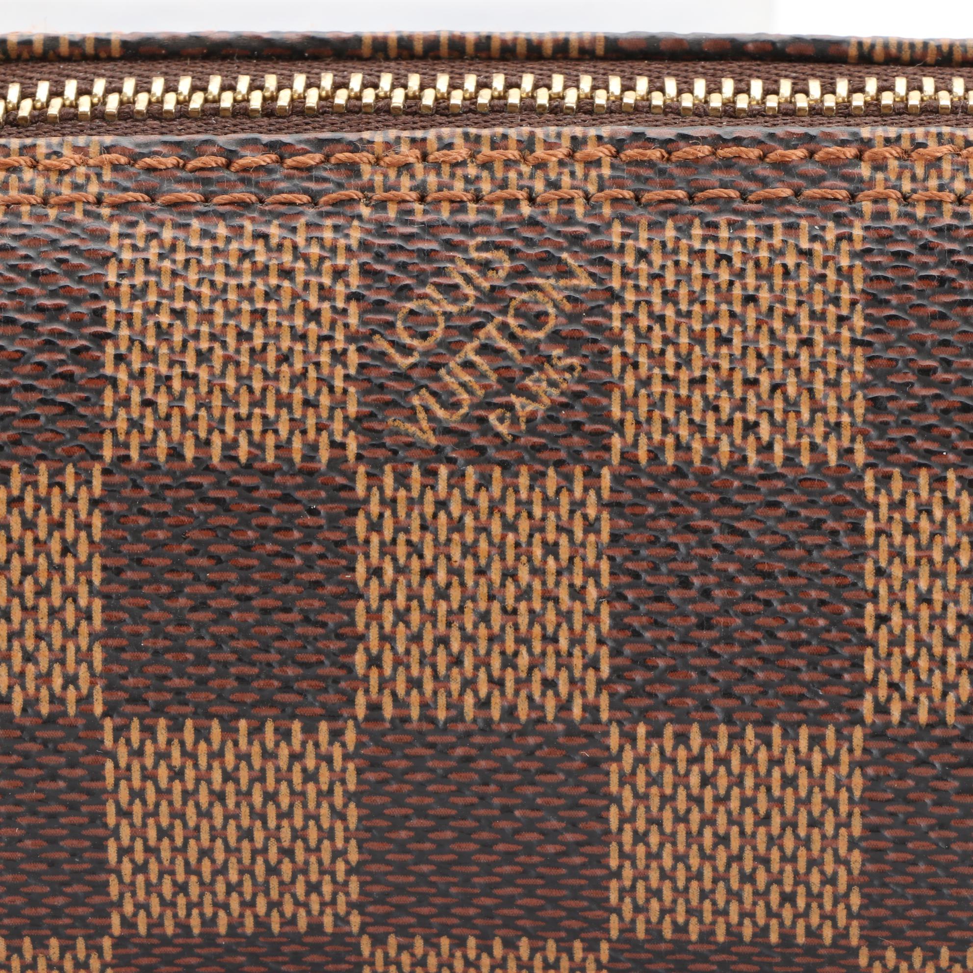 Louis Vuitton Papillon Zip Pochette in Damier Ebene Canvas and Brown Leather