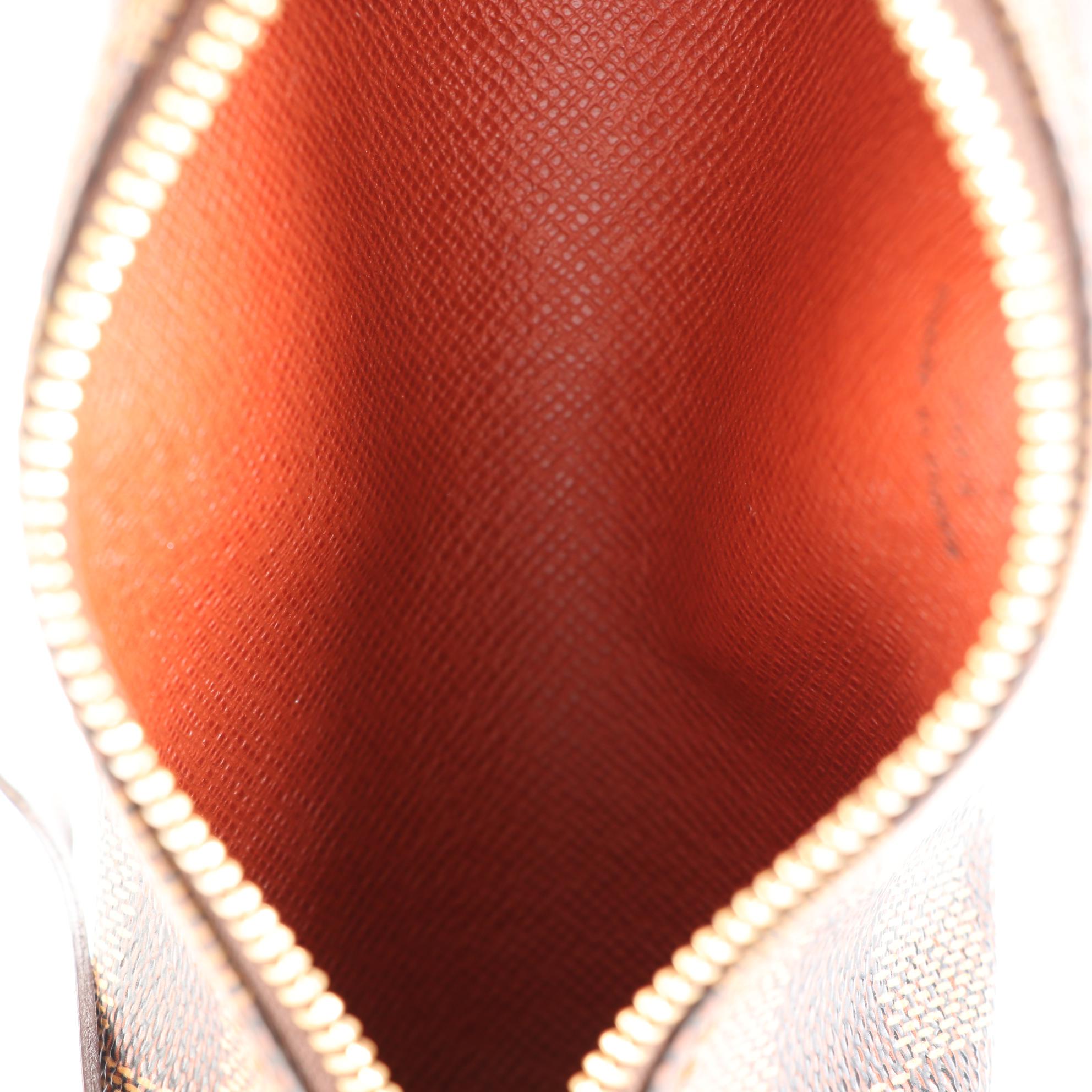 Louis Vuitton Papillon Zip Pochette in Damier Ebene Canvas and Brown Leather