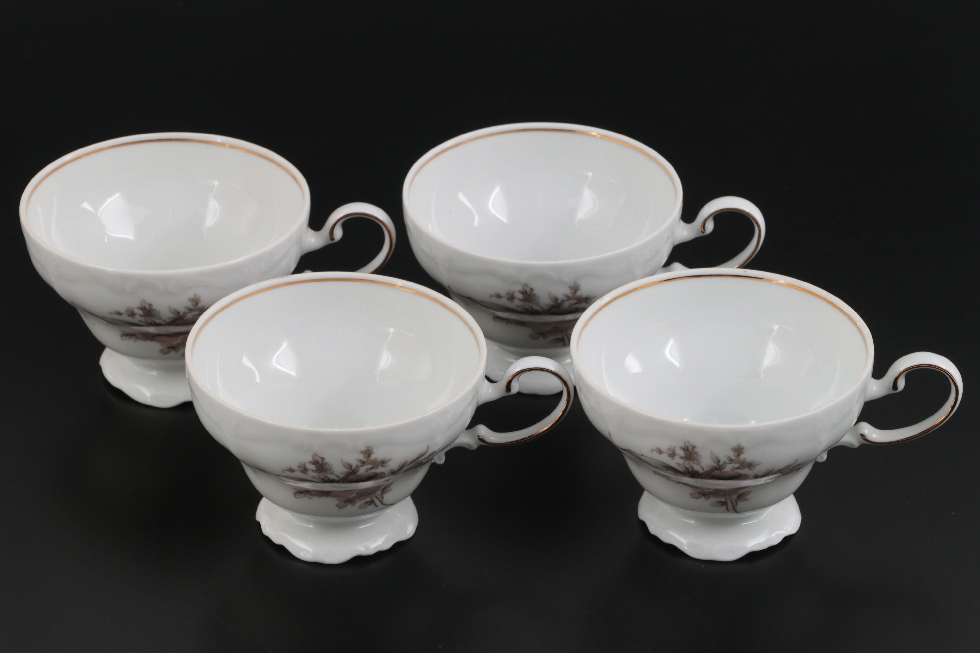 Johann Haviland "Sepia Rose" Porcelain Dinnerware, Late 20th Century