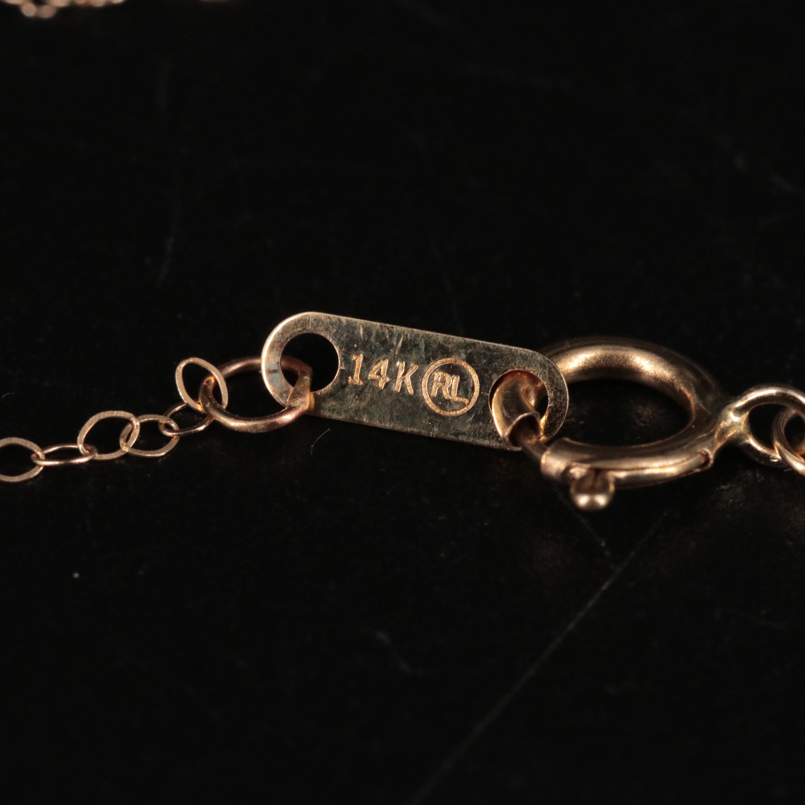 14K Cable Chain Necklace With "5" Pendant