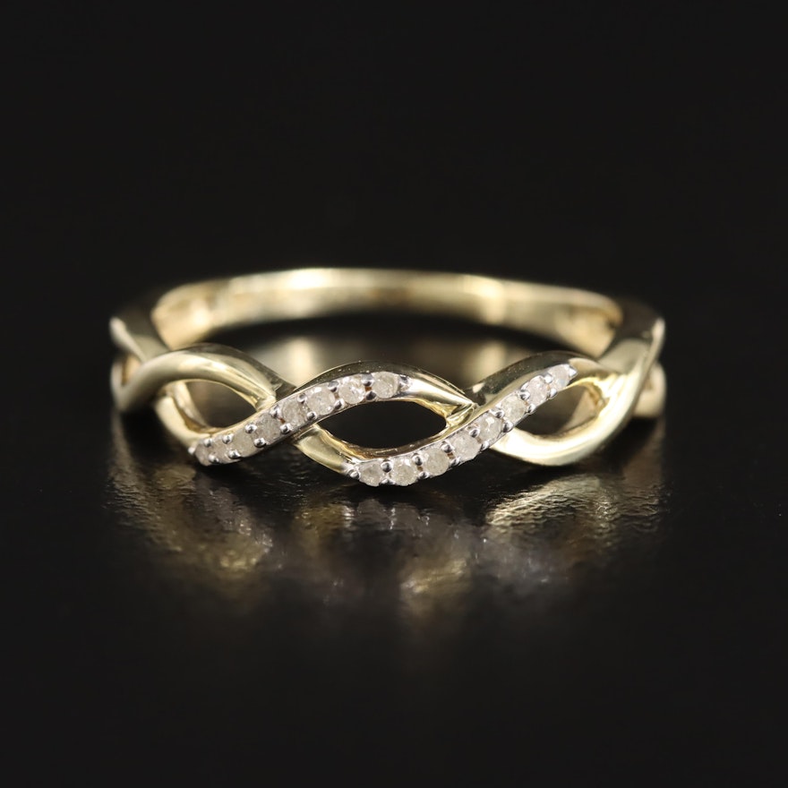 Sterling Diamond Braided Band