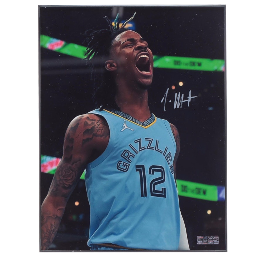 Memphis Grizzlies Ja Morant Signed Basketball Giclée in Frame