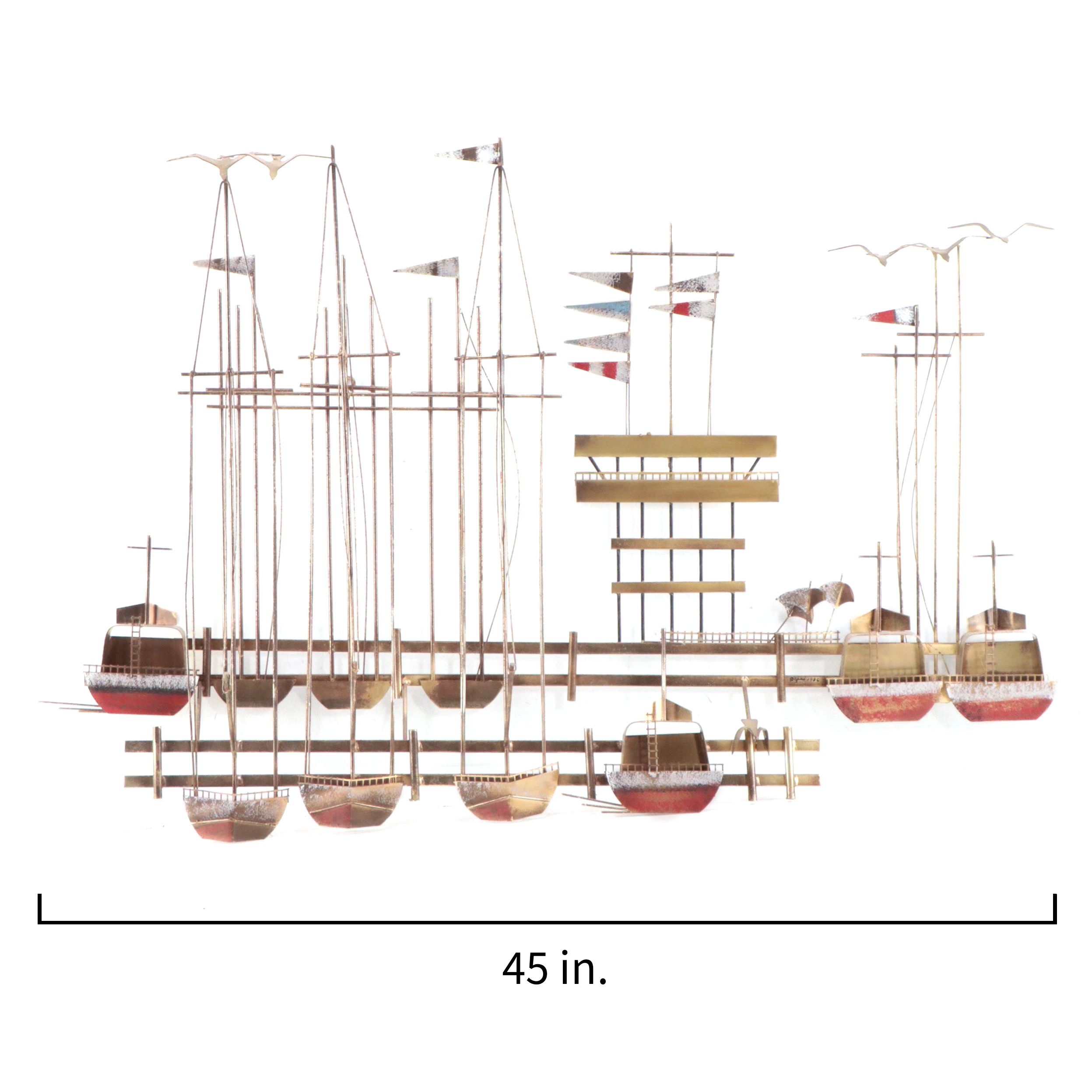 Curtis Jeré Metal Nautical Sculpture, 1986