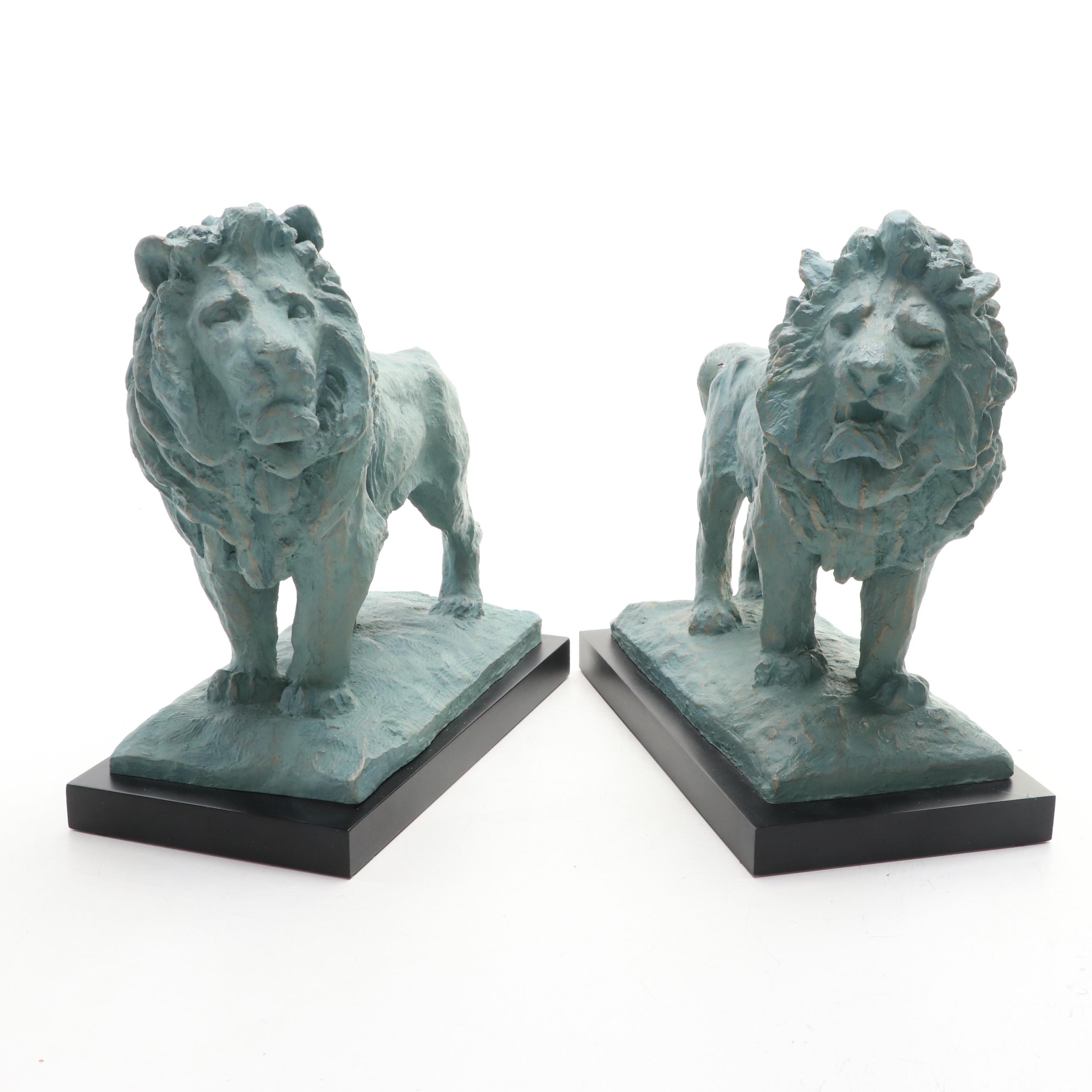 Pair of Bookends in the Style of Edward Kemeys’ Lions, Art Institute of Chicago