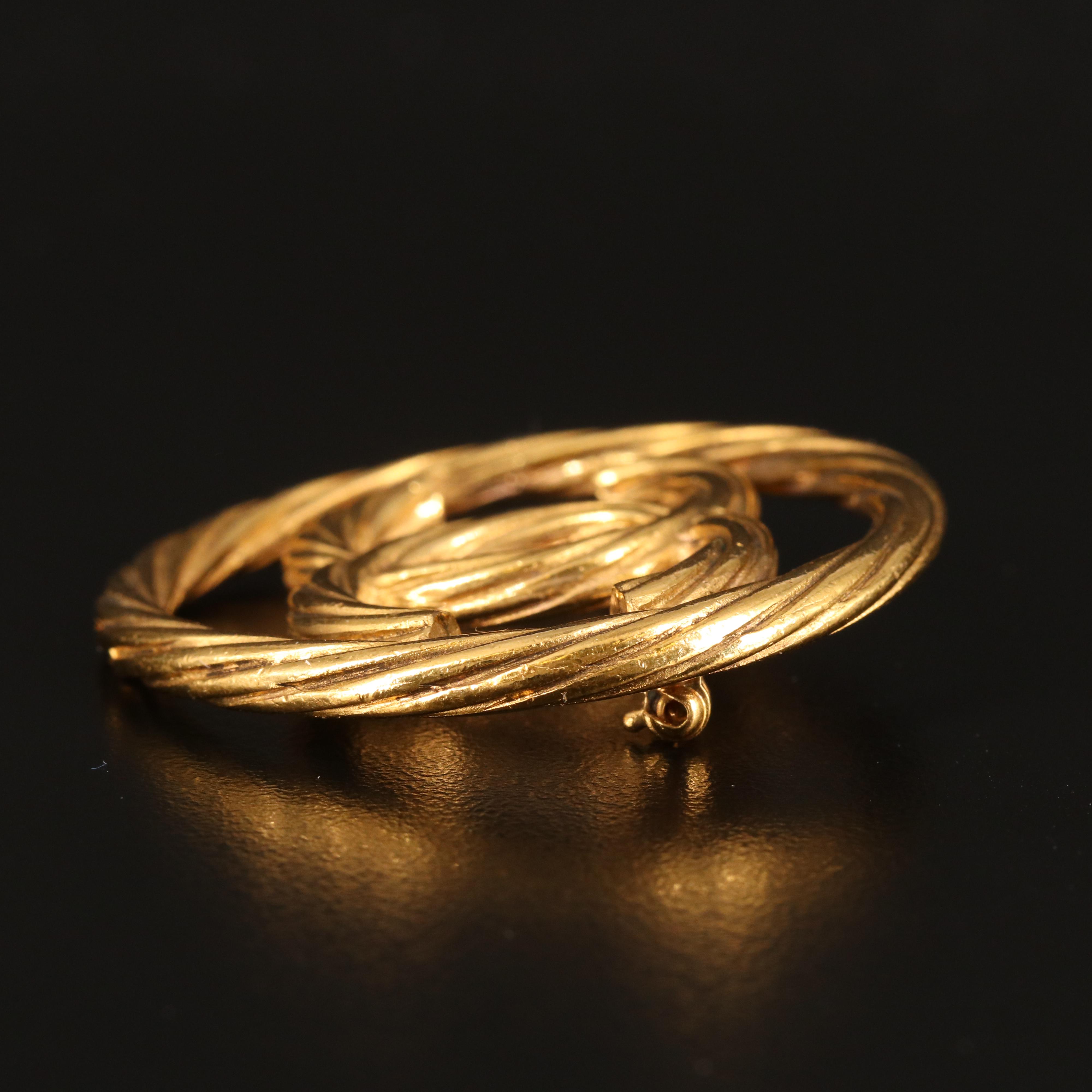 Vintage Chanel Logo Circle Brooch