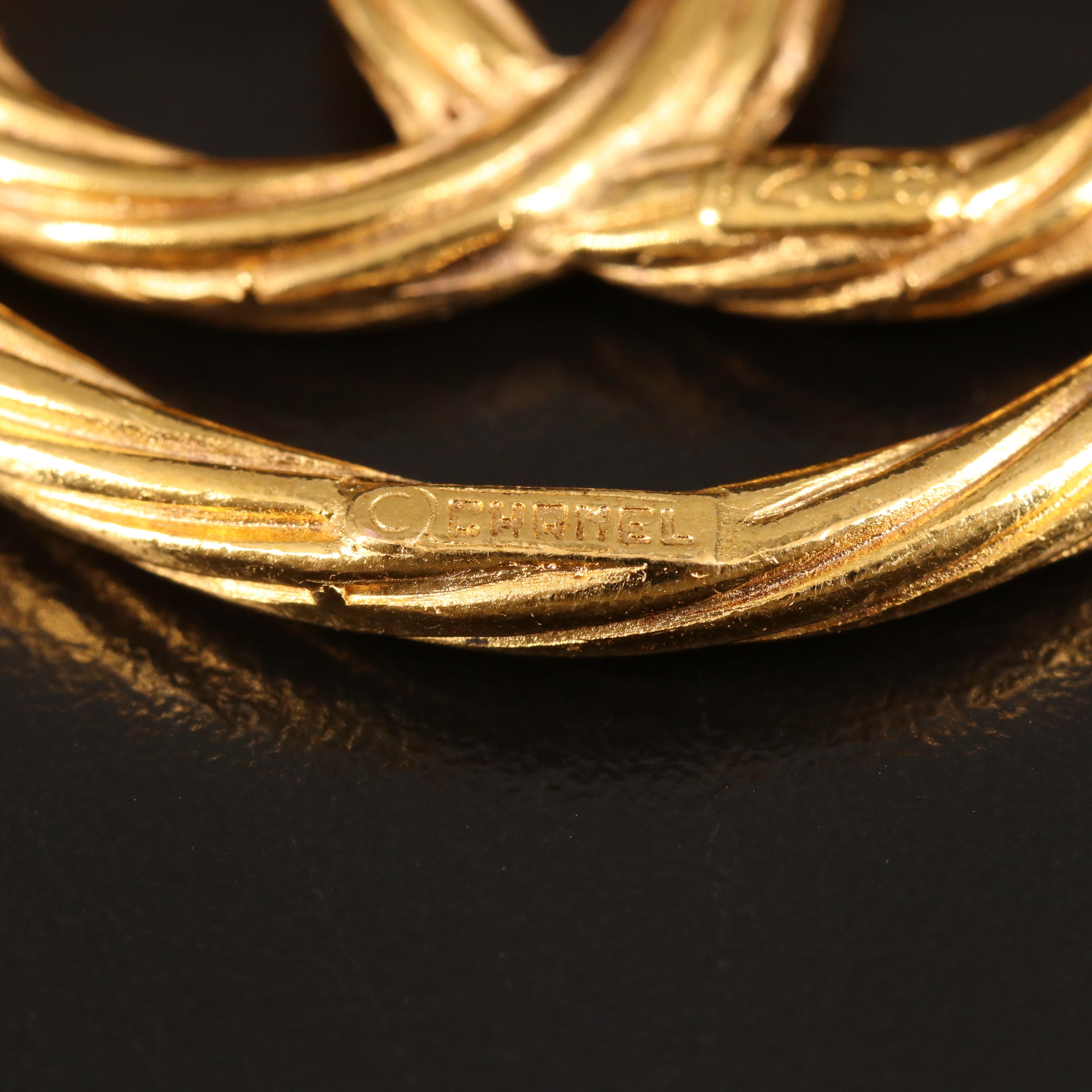 Vintage Chanel Logo Circle Brooch