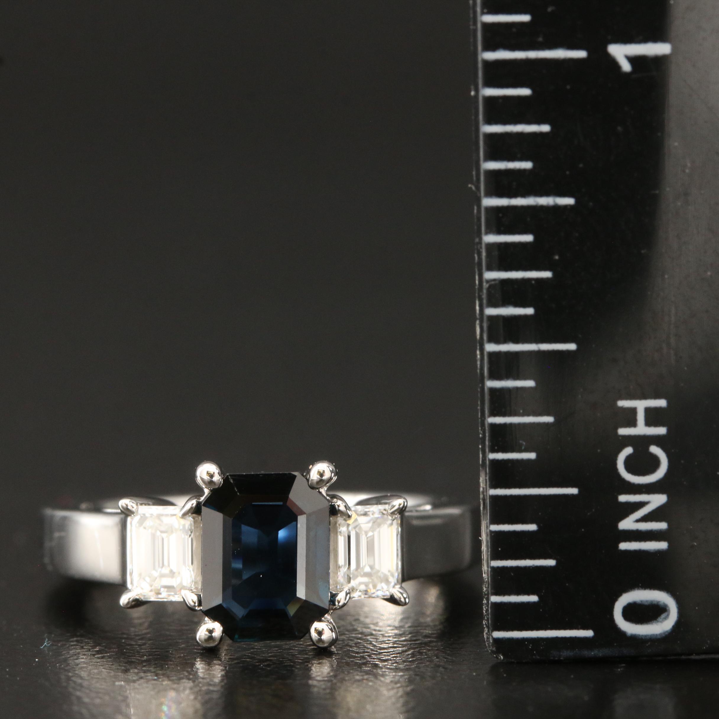 Marchesa Platinum 1.18 CT Sapphire and Diamond Ring