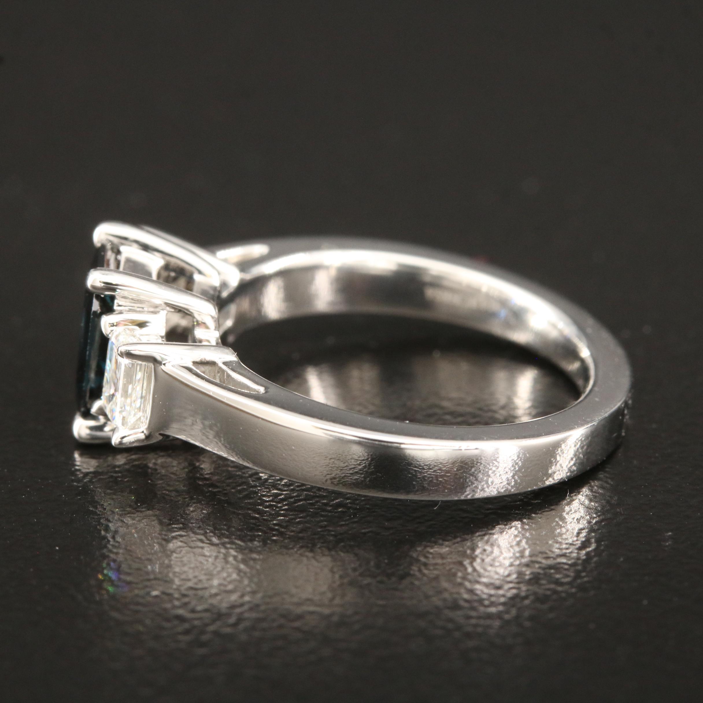 Marchesa Platinum 1.18 CT Sapphire and Diamond Ring