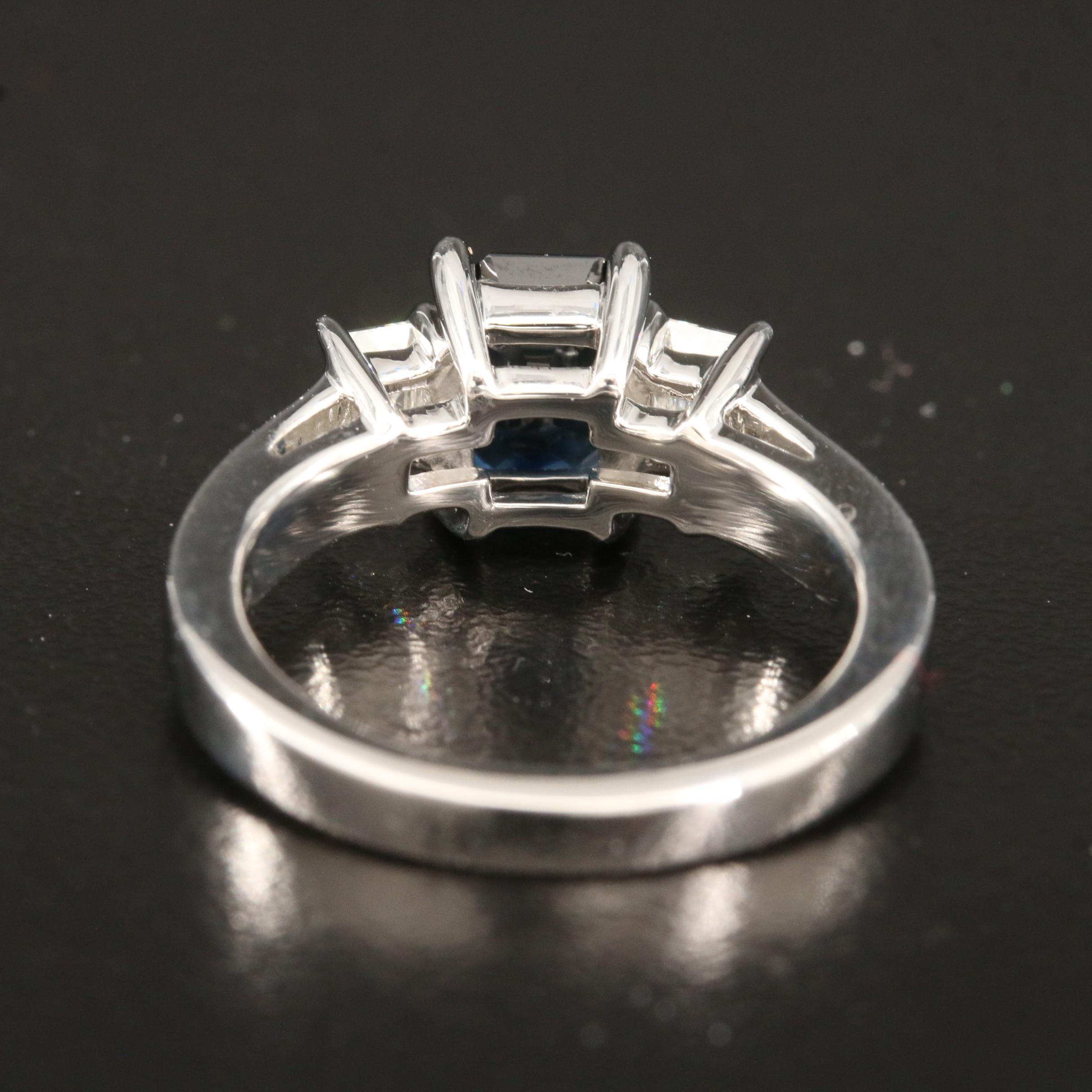 Marchesa Platinum 1.18 CT Sapphire and Diamond Ring