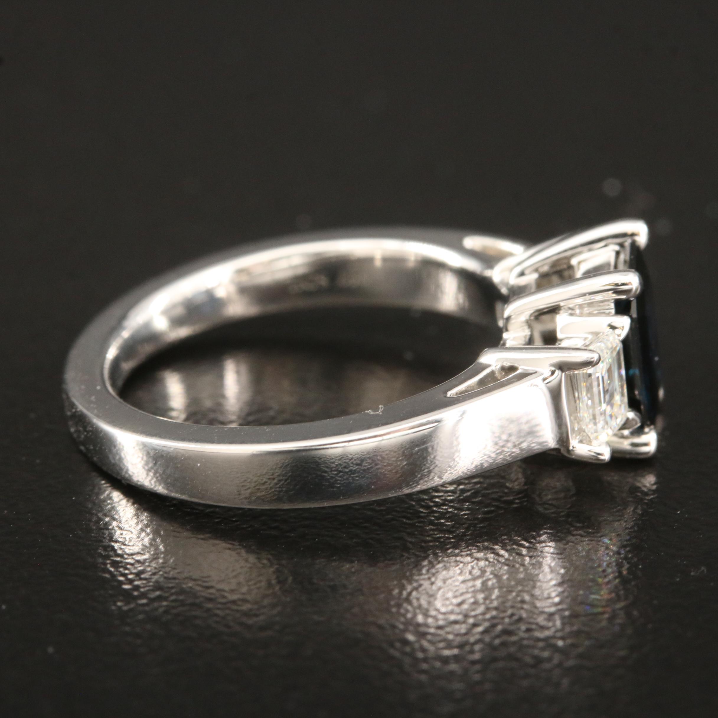 Marchesa Platinum 1.18 CT Sapphire and Diamond Ring