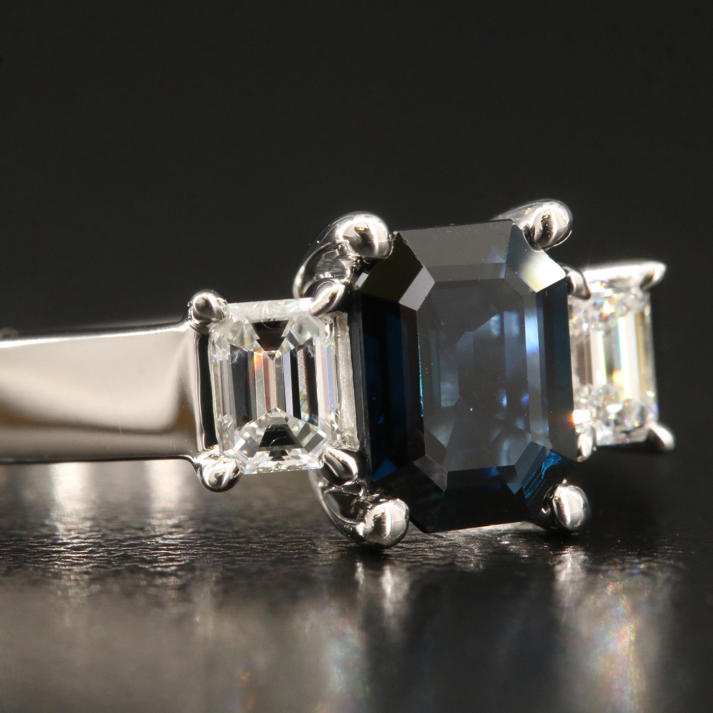 Marchesa Platinum 1.18 CT Sapphire and Diamond Ring