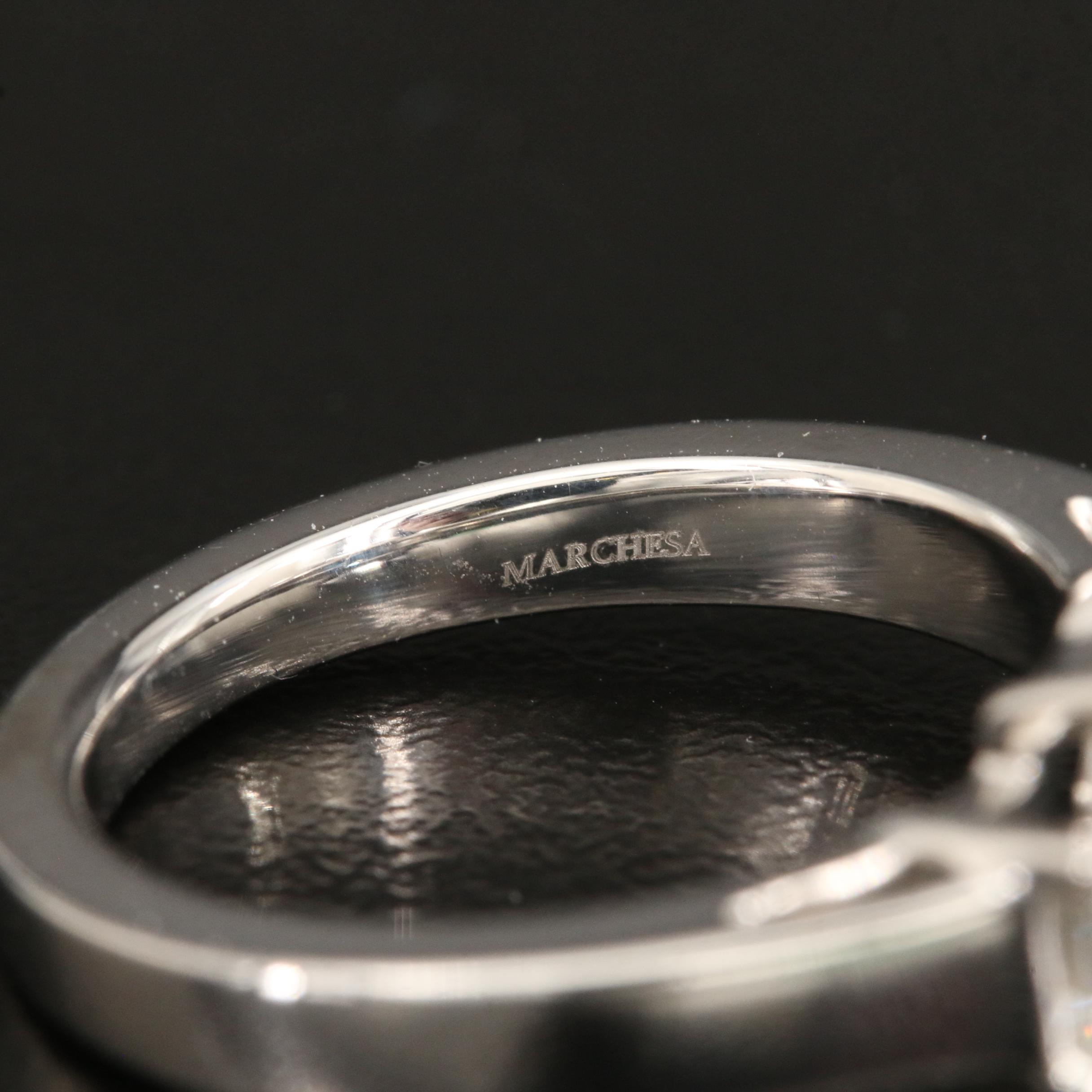 Marchesa Platinum 1.18 CT Sapphire and Diamond Ring