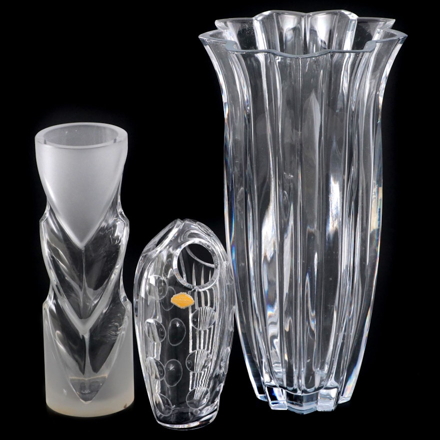 Mikasa "Starlight" Crystal Flower Vase and More Crystal Vases