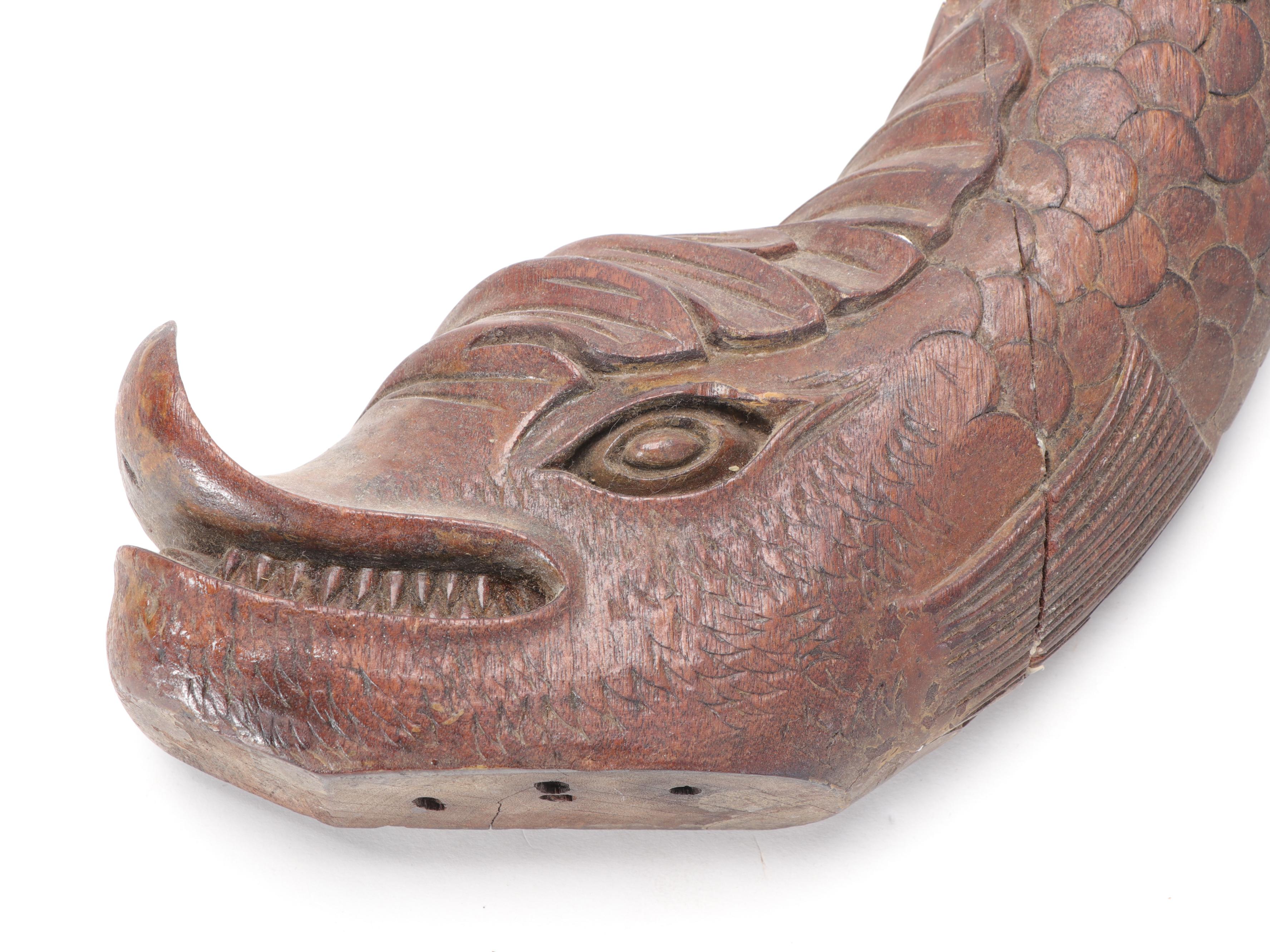 Renaissance Style Dolphin Carved Wood Architectural Element