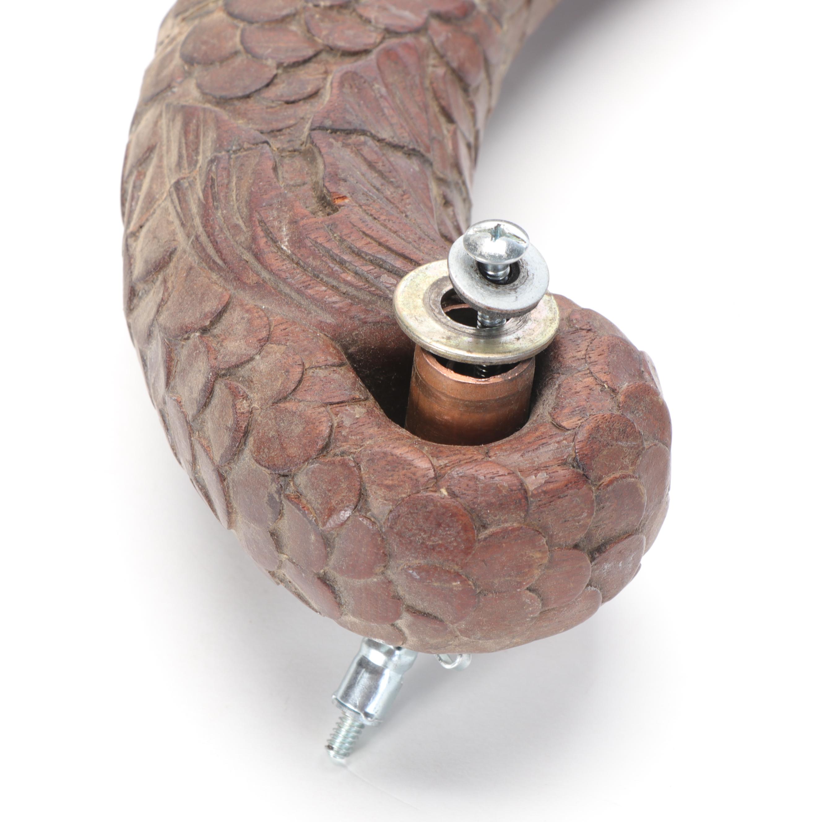 Renaissance Style Dolphin Carved Wood Architectural Element