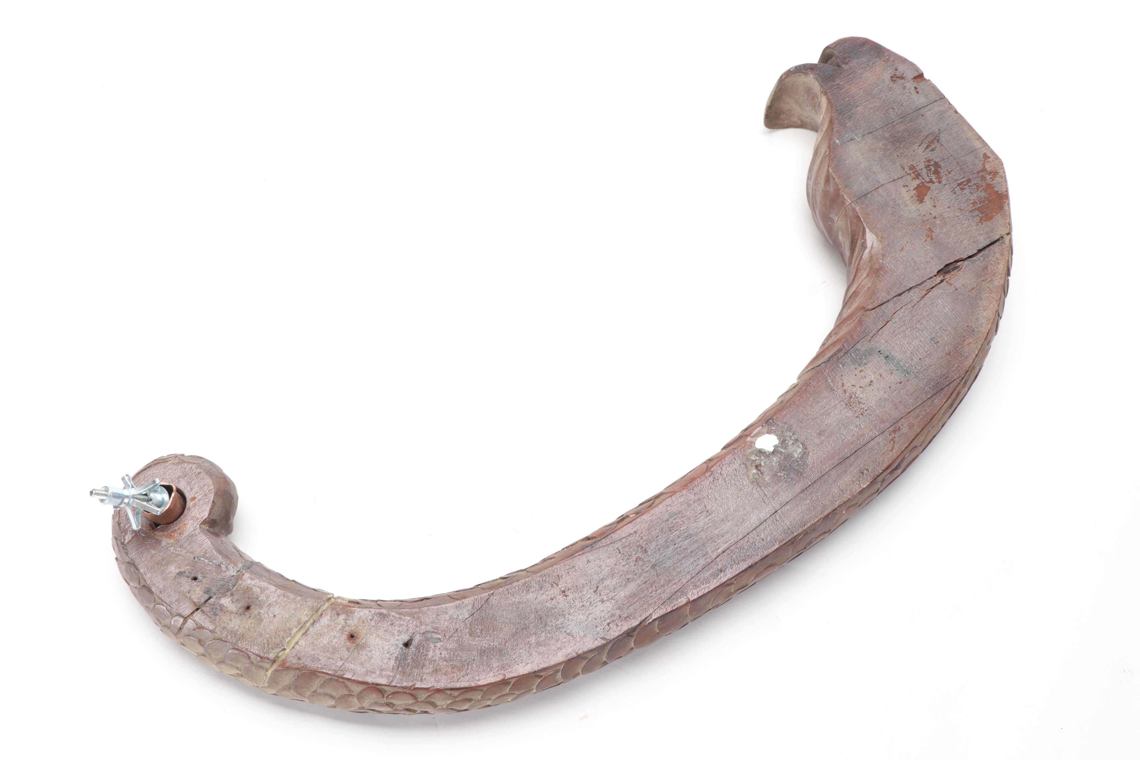 Renaissance Style Dolphin Carved Wood Architectural Element