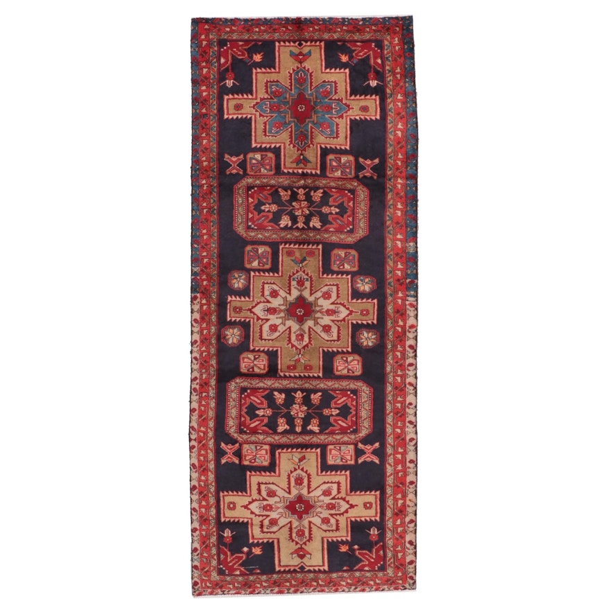 3'9 x 9'8 Hand-Knotted Persian Meshkin Long Rug