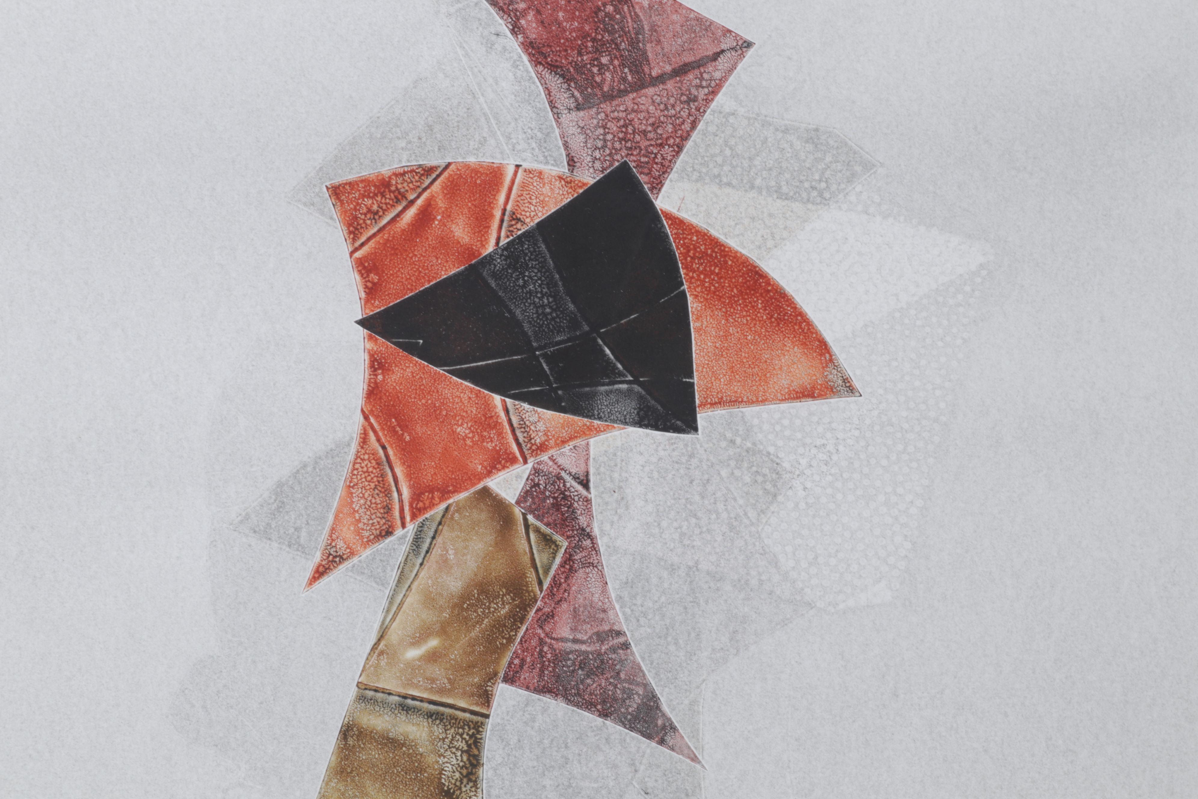 László Dús Abstract Etching With Aquatint, 1977