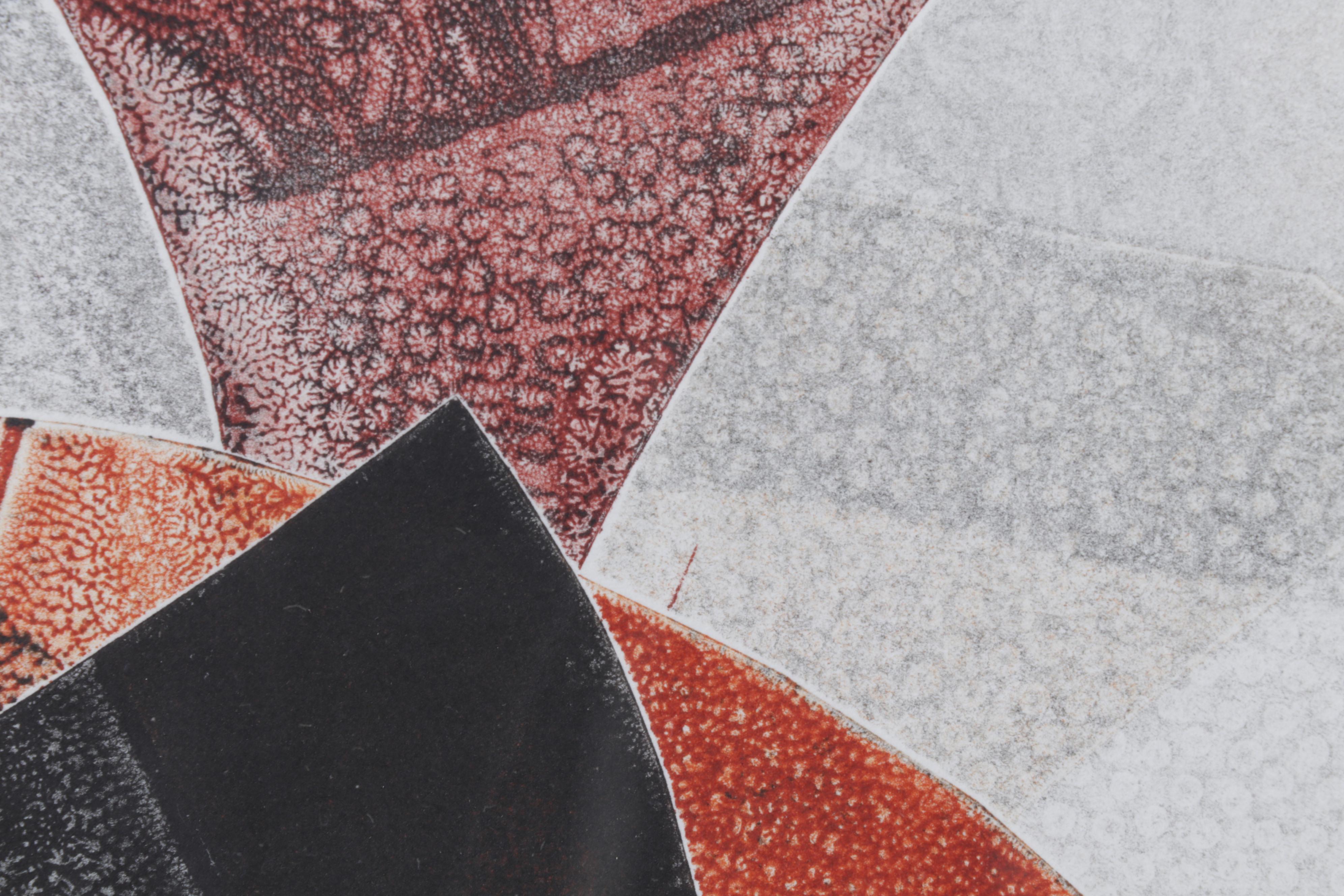 László Dús Abstract Etching With Aquatint, 1977