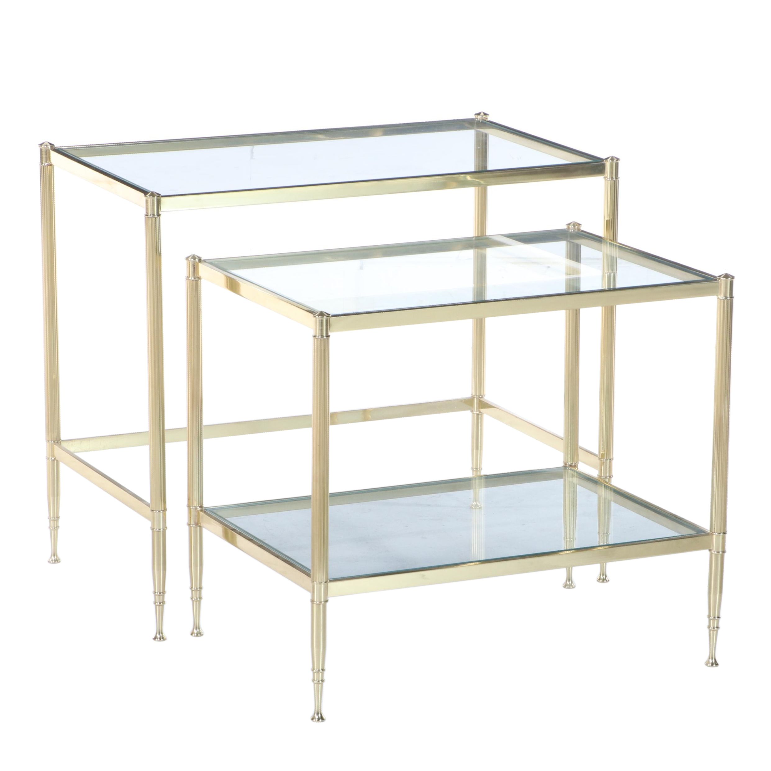 Brass and Glass Nesting Tables